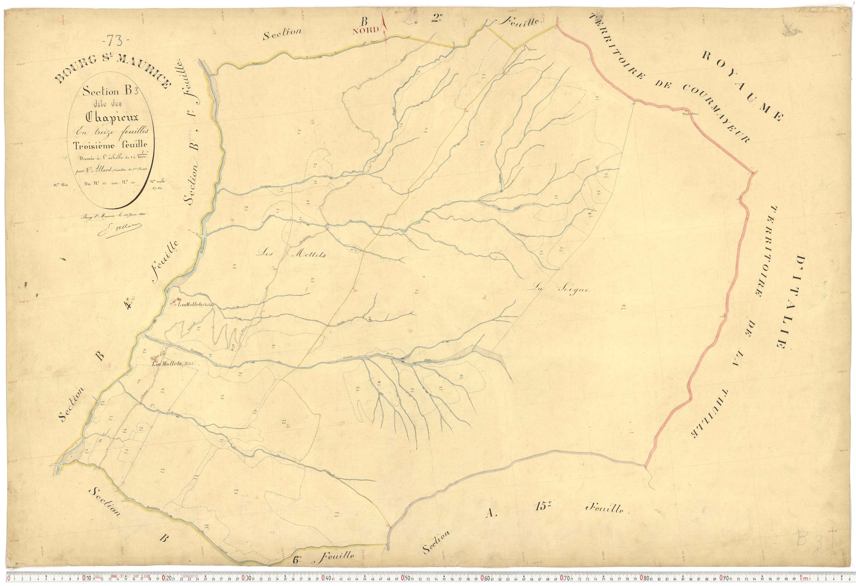 Bourg-Saint-Maurice - Plans cadastraux du premier cadastre français.