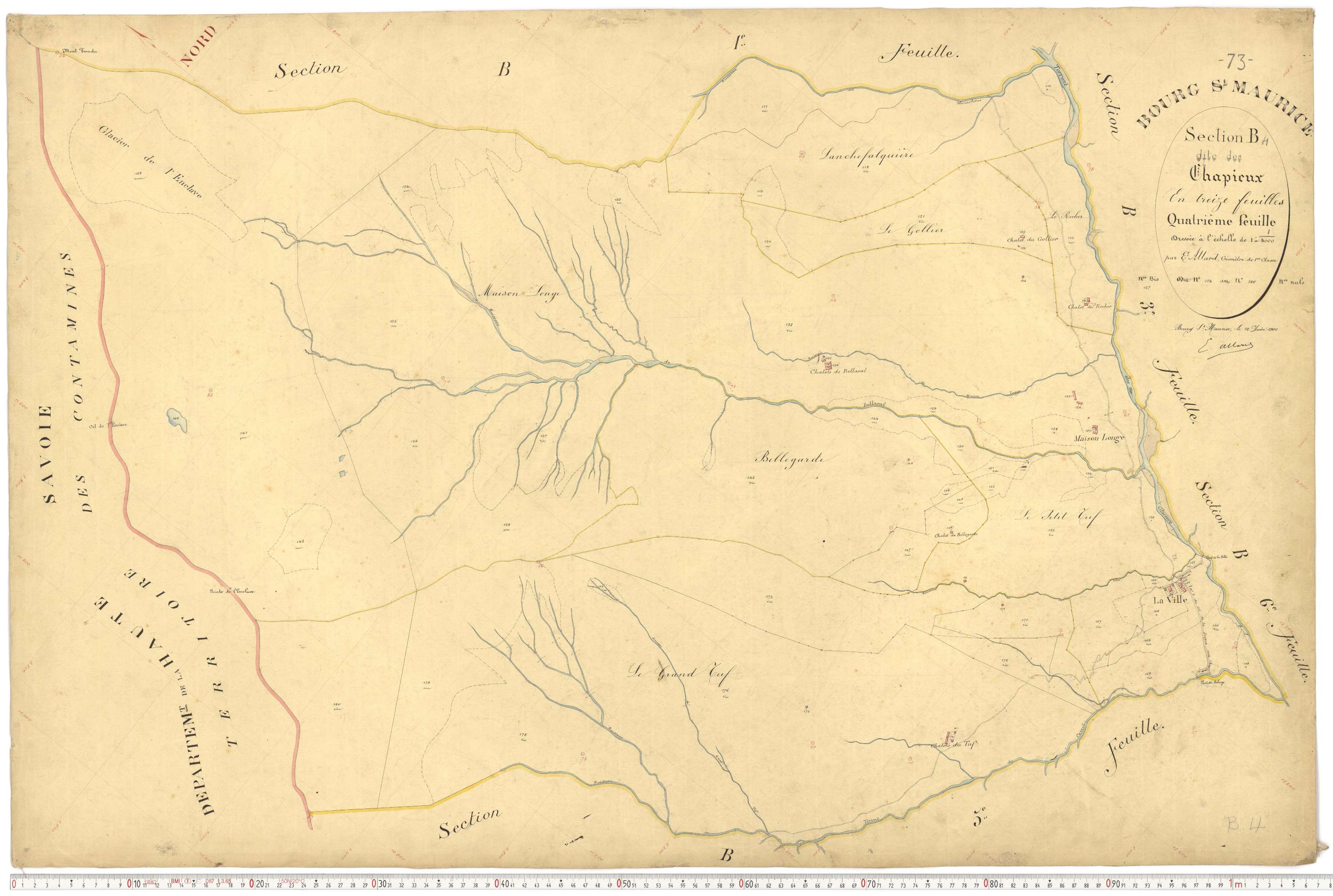 Bourg-Saint-Maurice - Plans cadastraux du premier cadastre français.