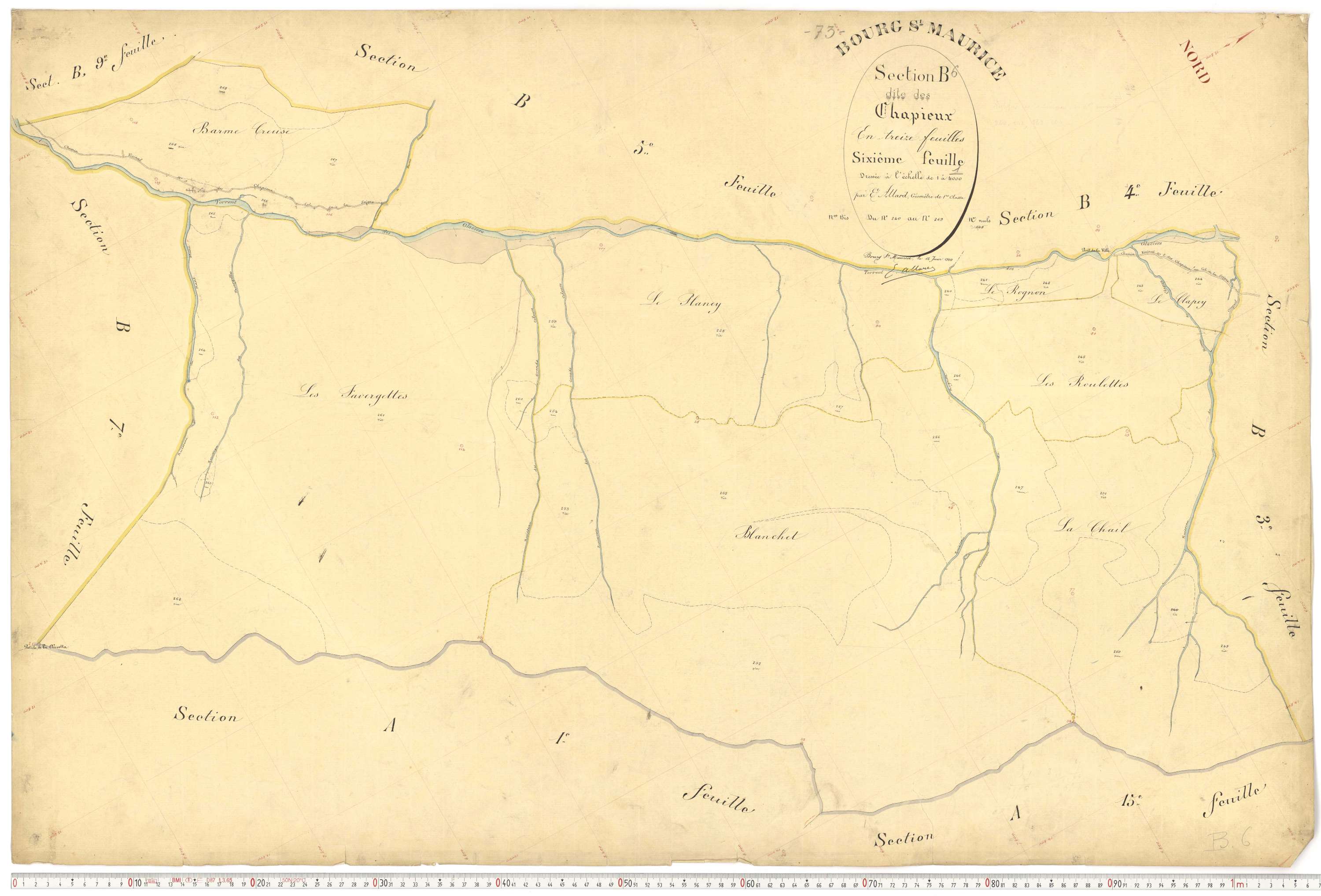 Bourg-Saint-Maurice - Plans cadastraux du premier cadastre français.