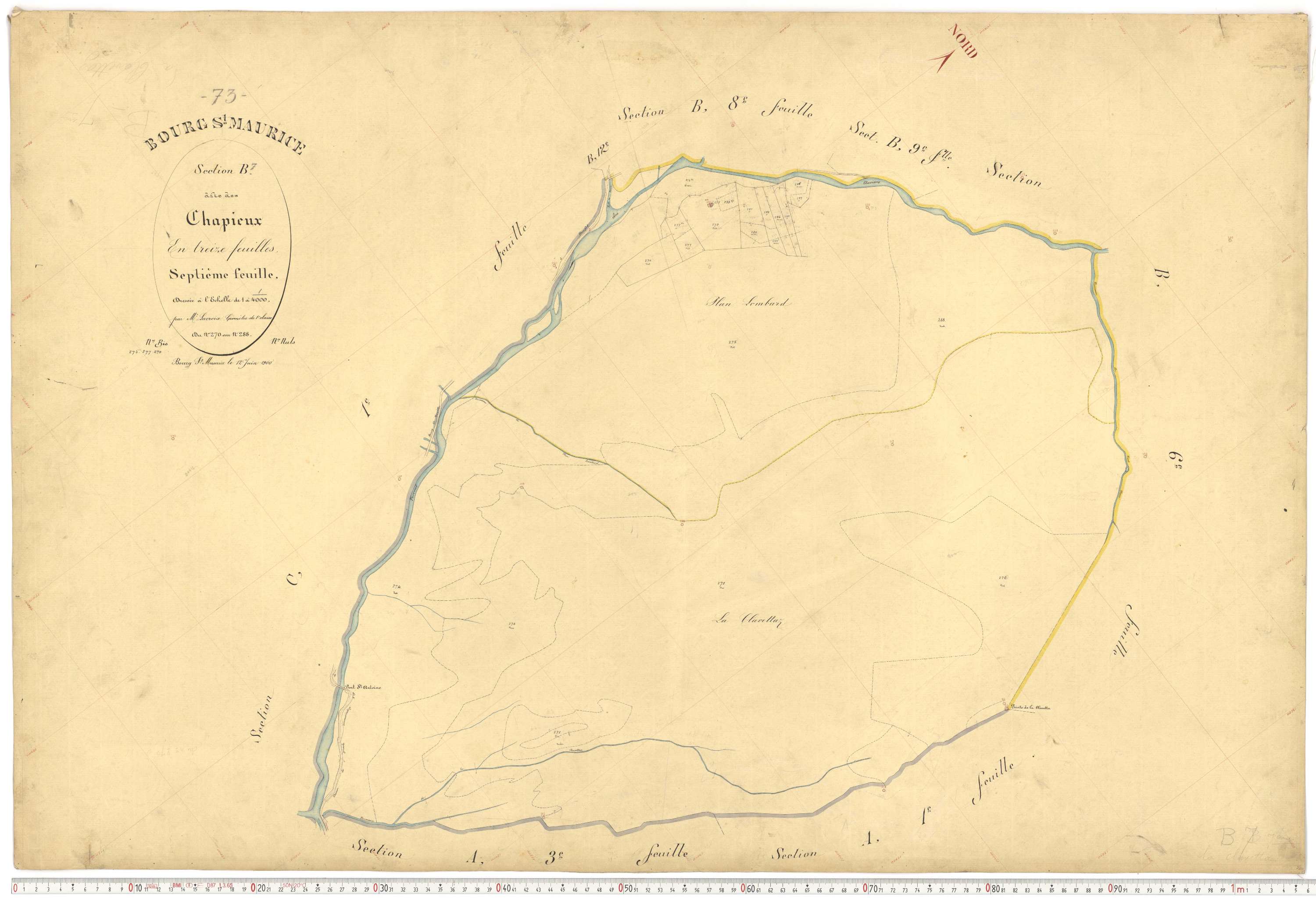 Bourg-Saint-Maurice - Plans cadastraux du premier cadastre français.
