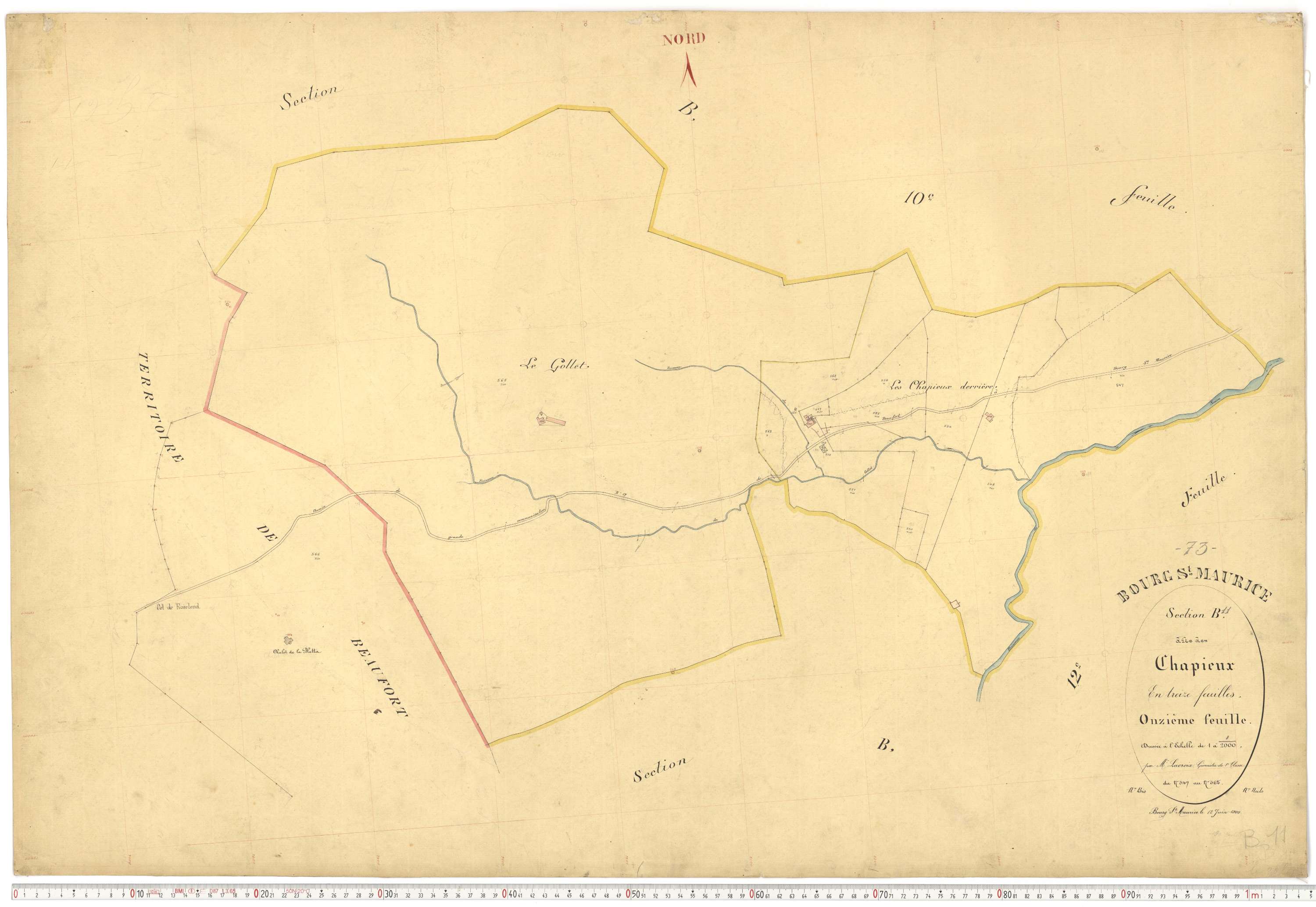 Bourg-Saint-Maurice - Plans cadastraux du premier cadastre français.