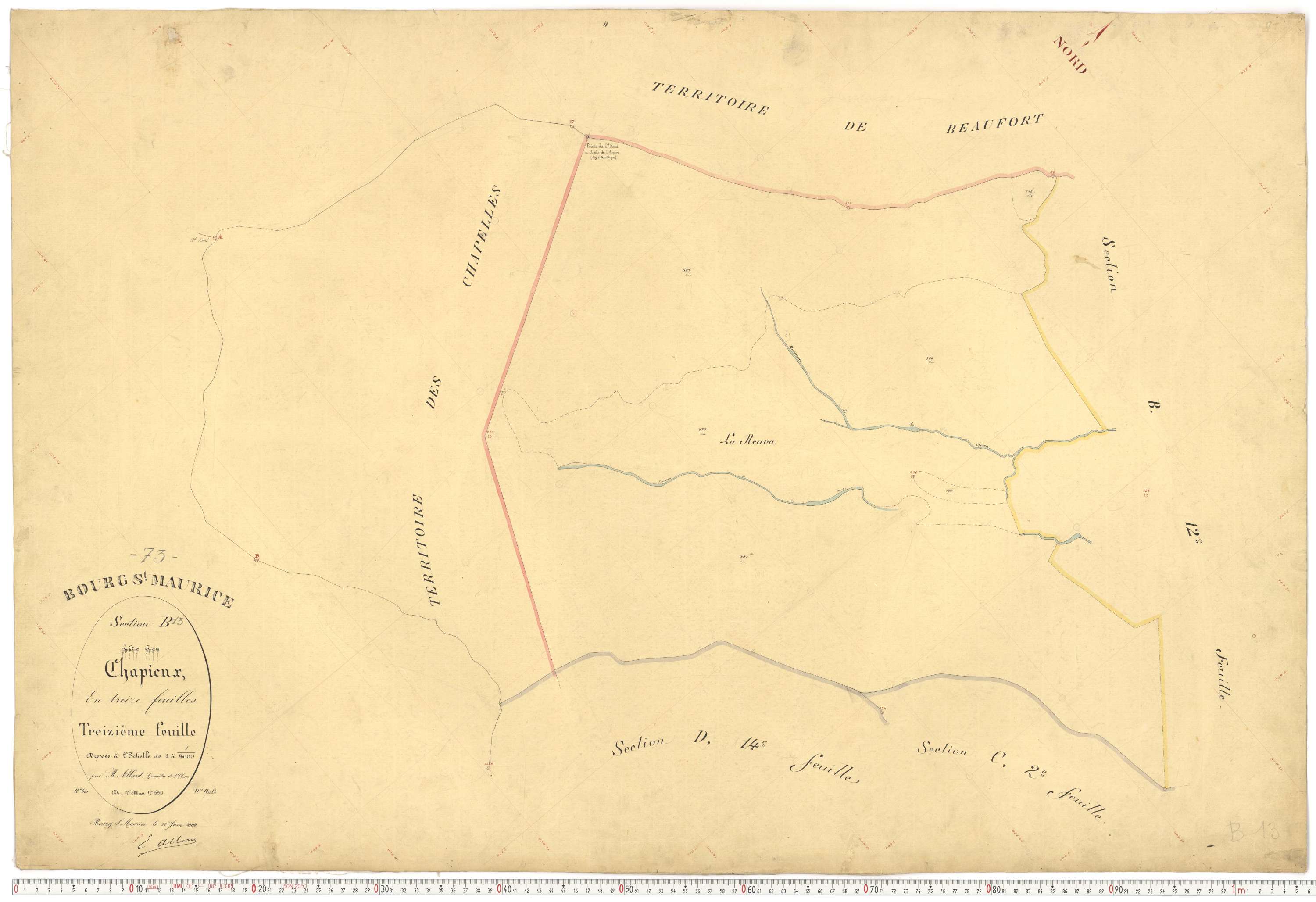 Bourg-Saint-Maurice - Plans cadastraux du premier cadastre français.