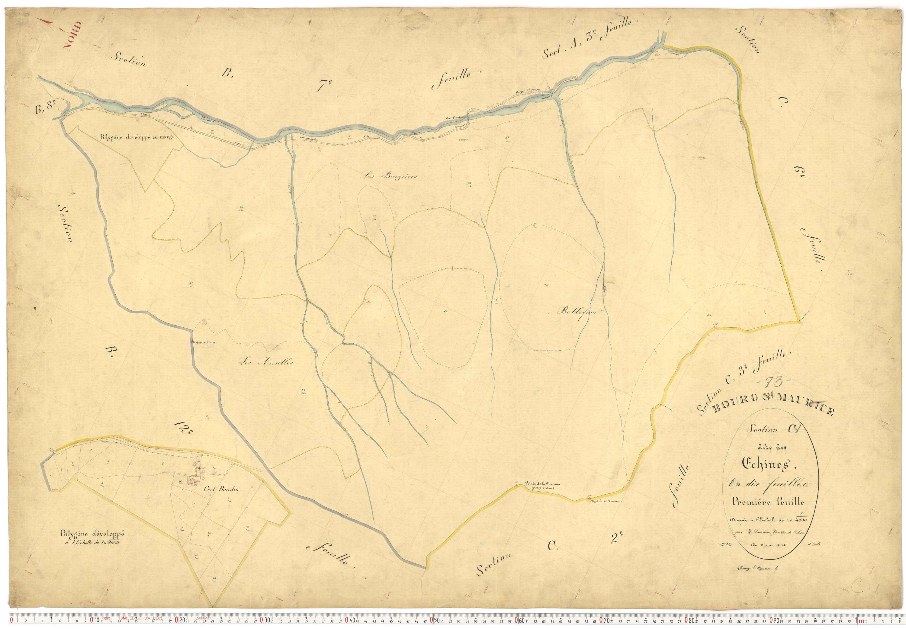 Bourg-Saint-Maurice - Plans cadastraux du premier cadastre français.