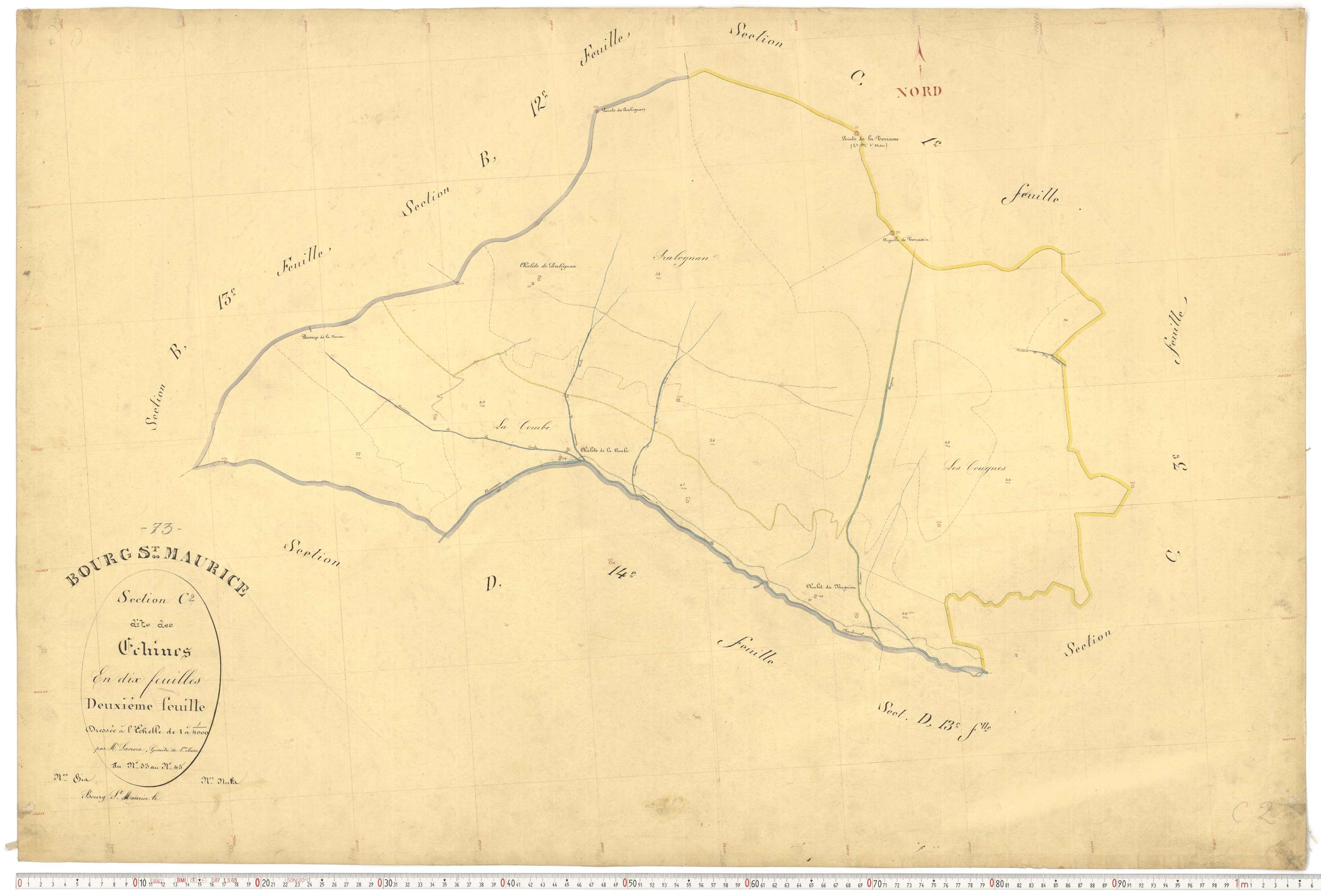 Bourg-Saint-Maurice - Plans cadastraux du premier cadastre français.