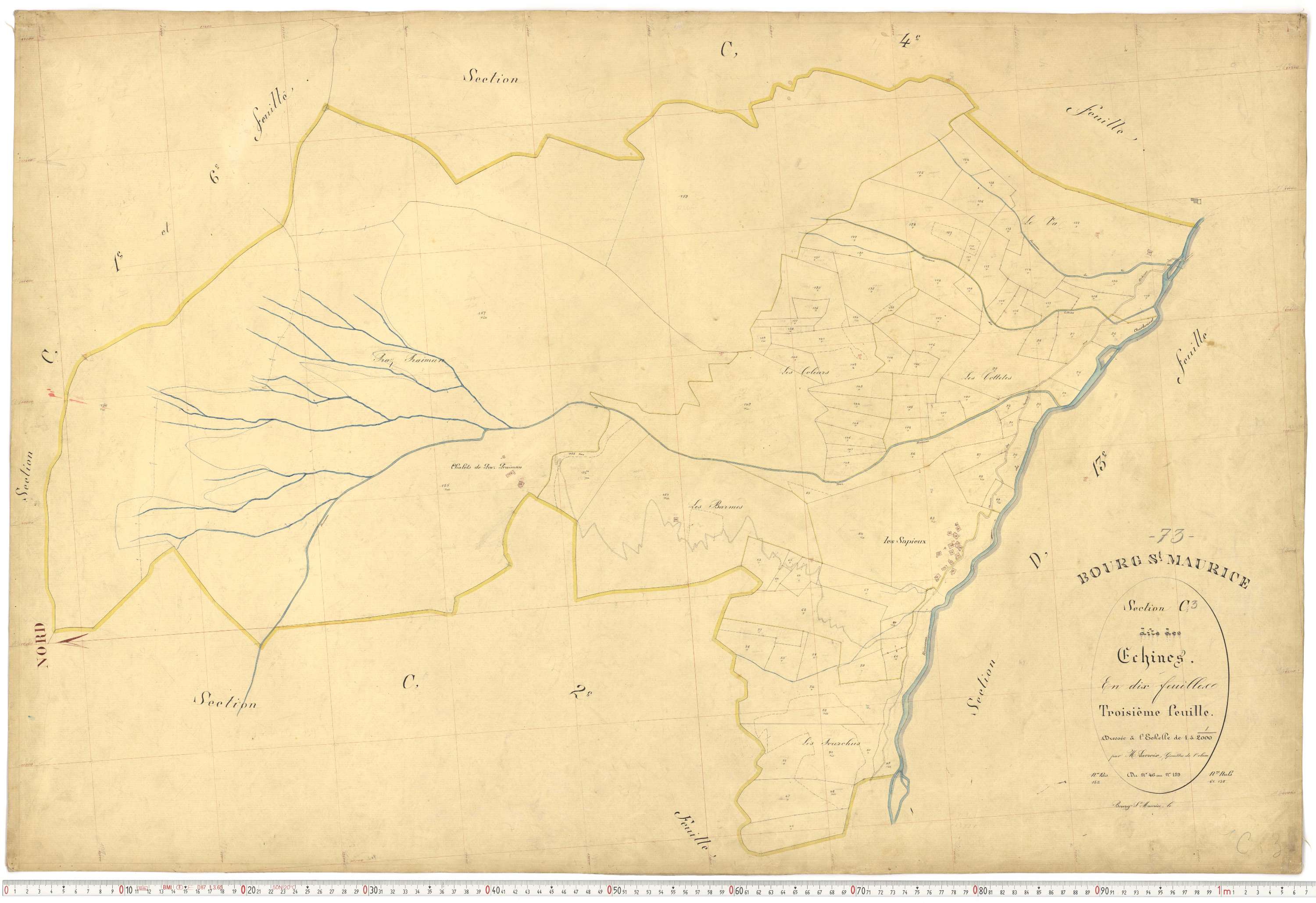 Bourg-Saint-Maurice - Plans cadastraux du premier cadastre français.