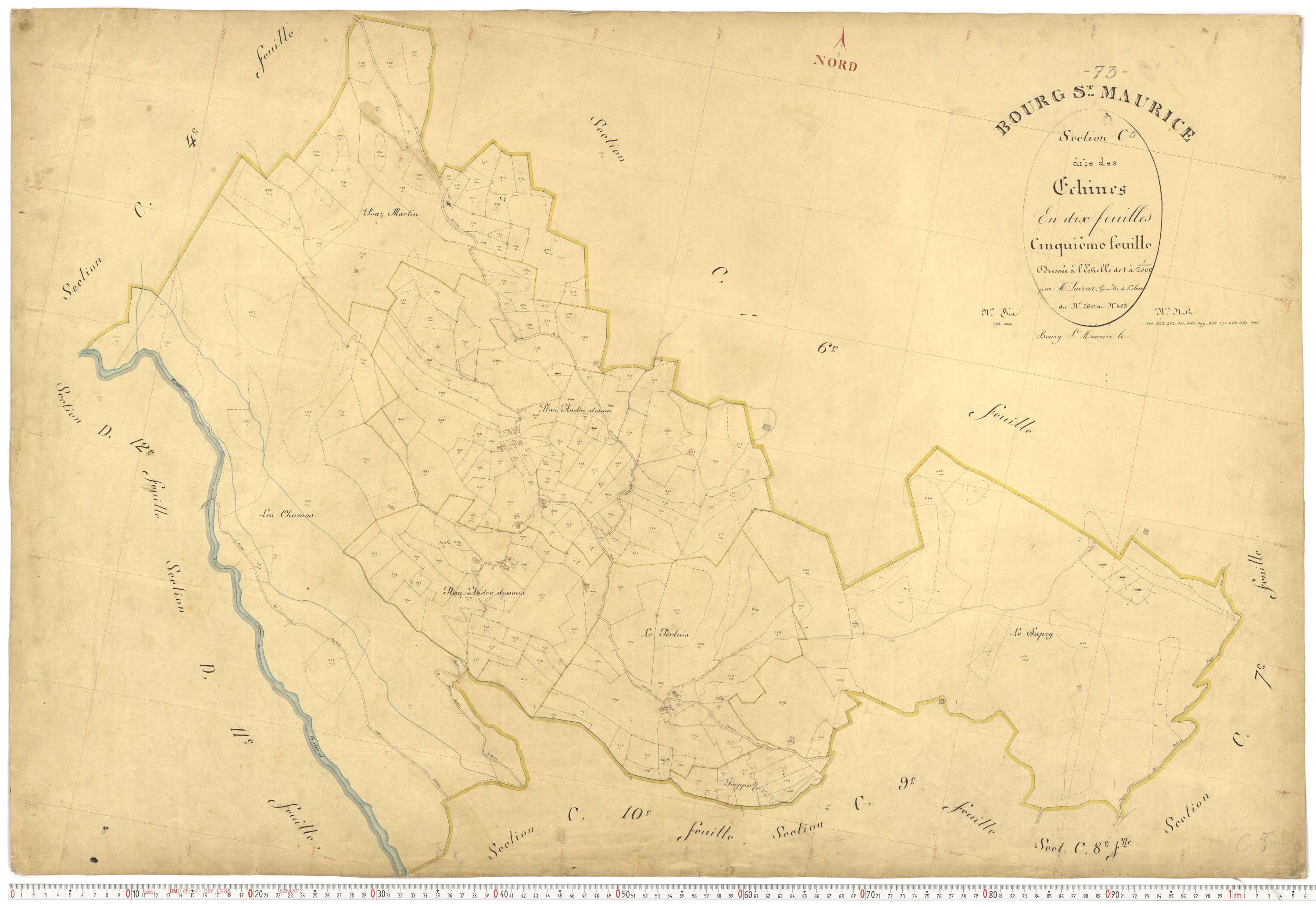 Bourg-Saint-Maurice - Plans cadastraux du premier cadastre français.