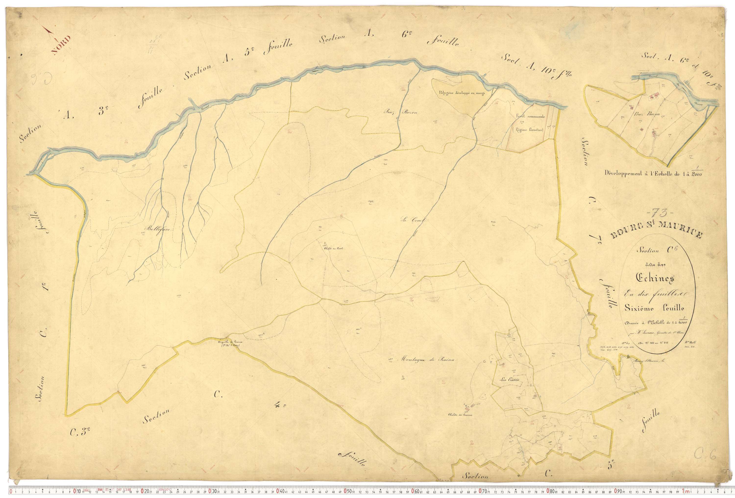 Bourg-Saint-Maurice - Plans cadastraux du premier cadastre français.