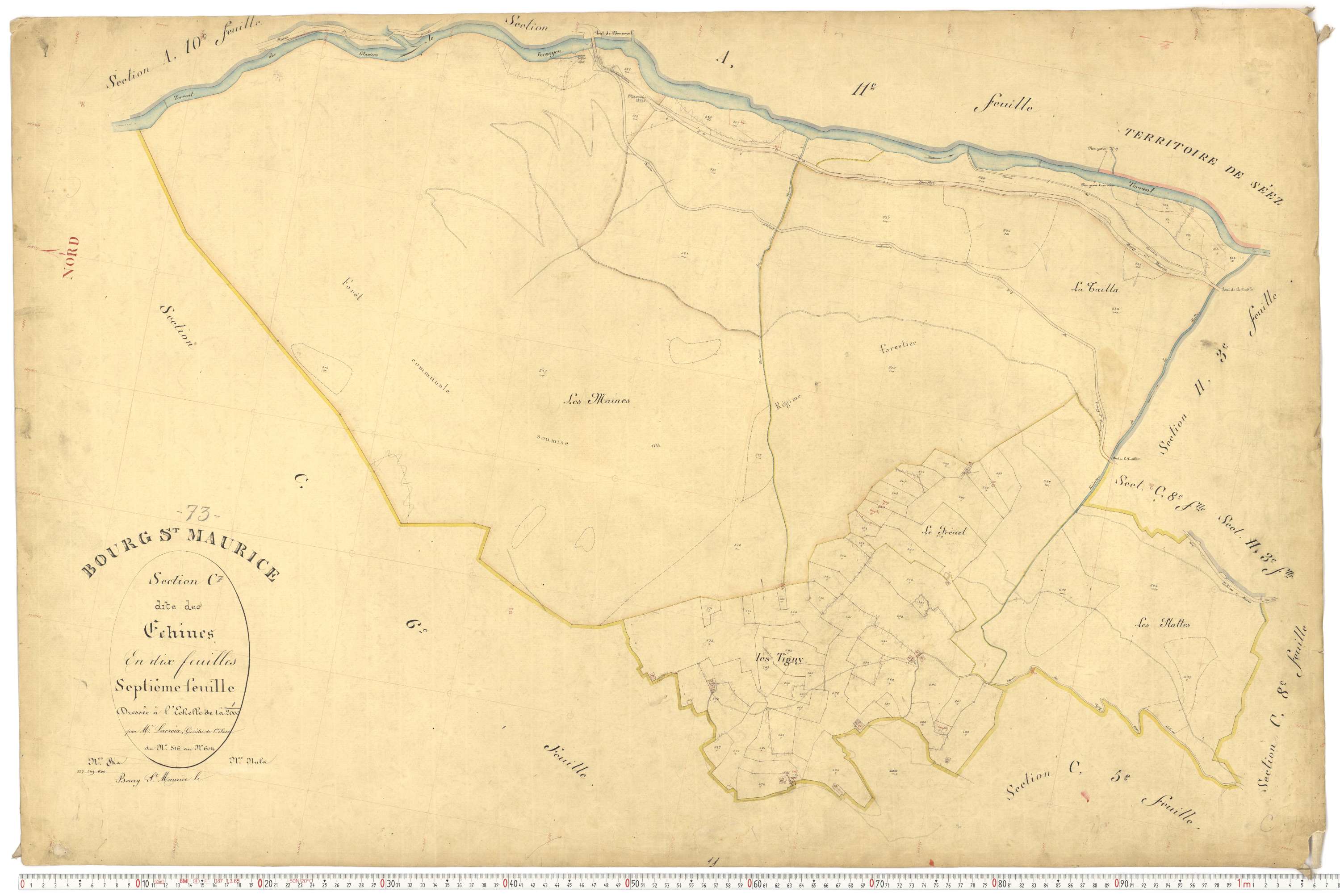 Bourg-Saint-Maurice - Plans cadastraux du premier cadastre français.
