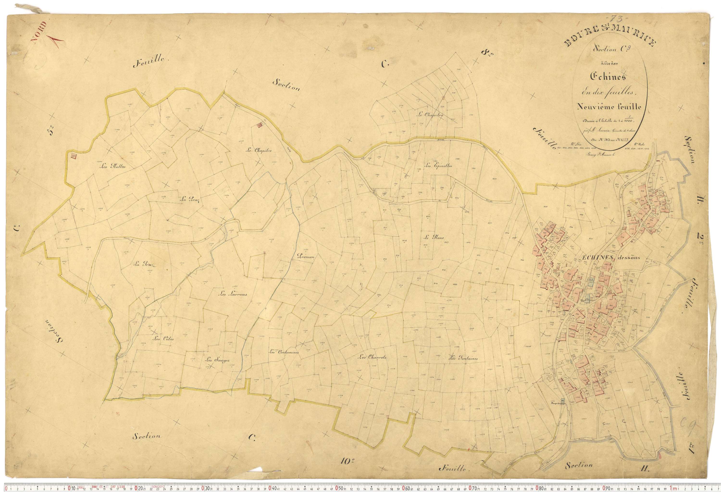 Bourg-Saint-Maurice - Plans cadastraux du premier cadastre français.