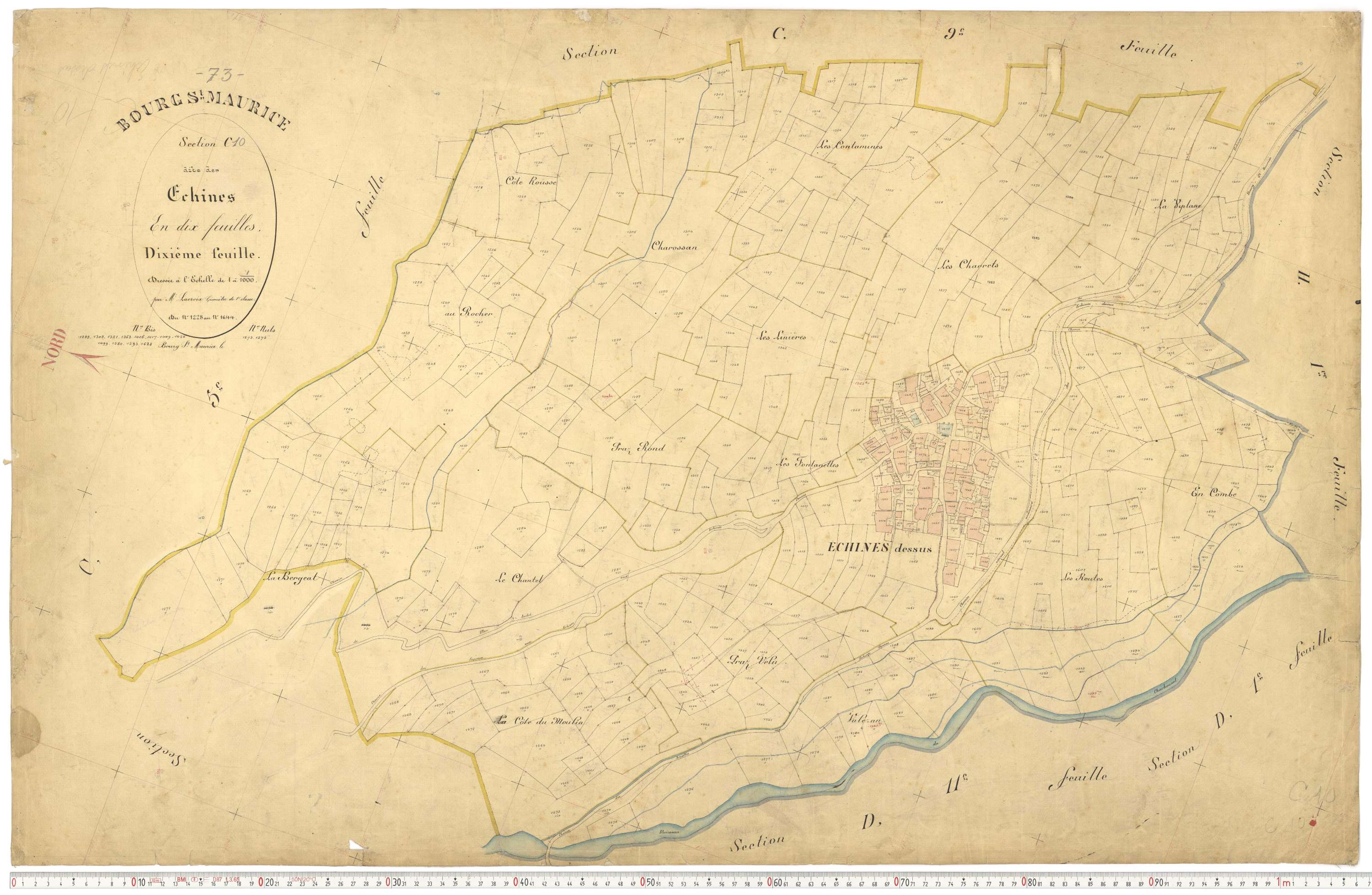 Bourg-Saint-Maurice - Plans cadastraux du premier cadastre français.