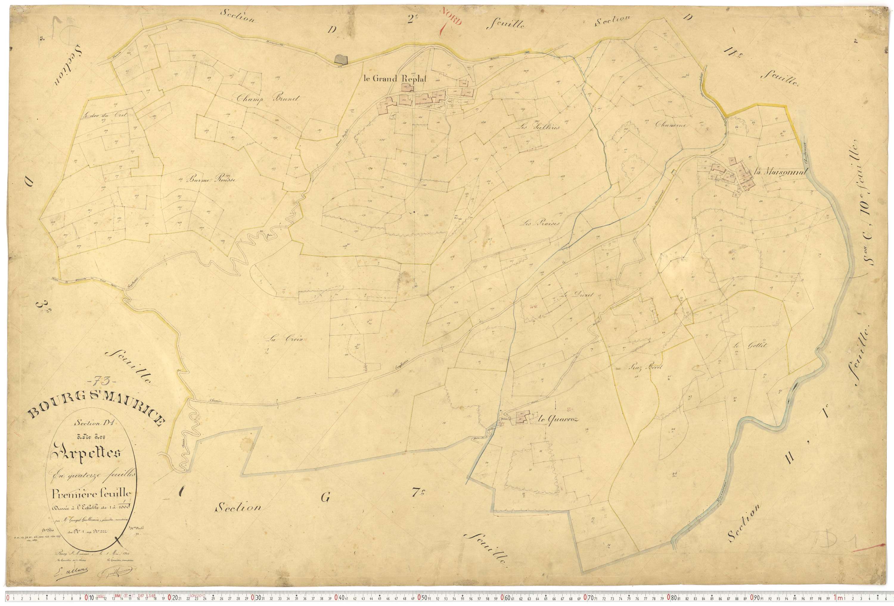 Bourg-Saint-Maurice - Plans cadastraux du premier cadastre français.