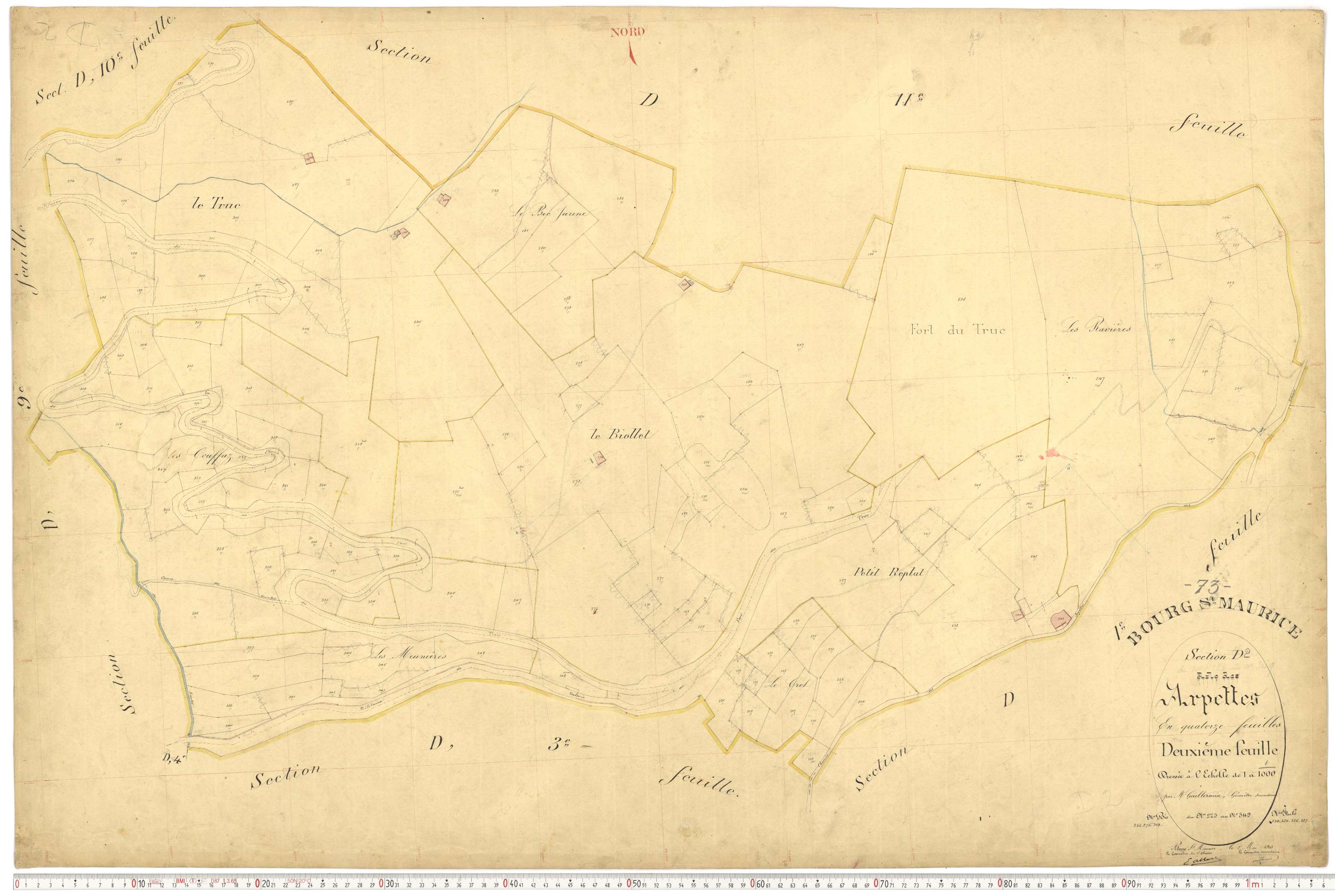Bourg-Saint-Maurice - Plans cadastraux du premier cadastre français.