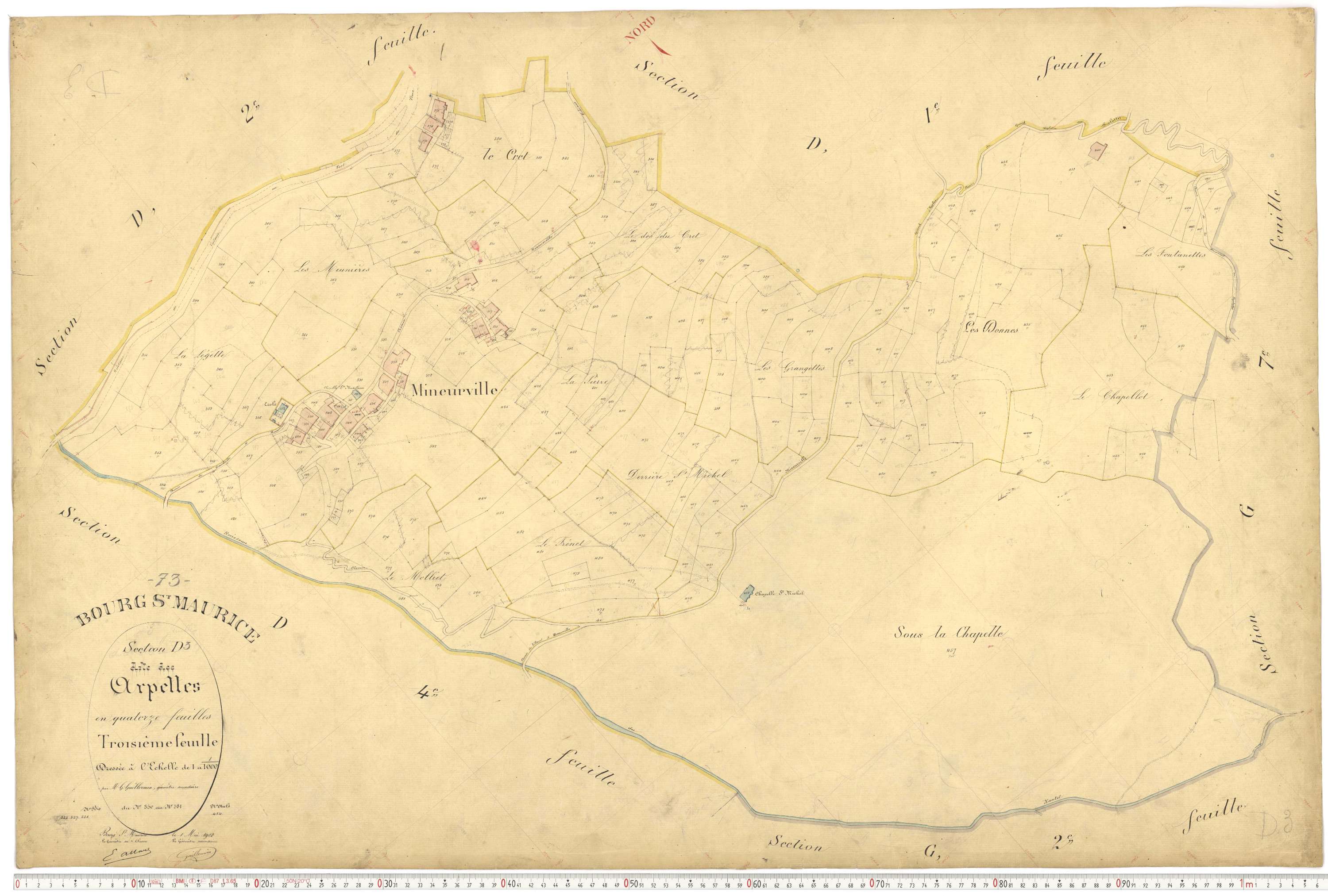 Bourg-Saint-Maurice - Plans cadastraux du premier cadastre français.