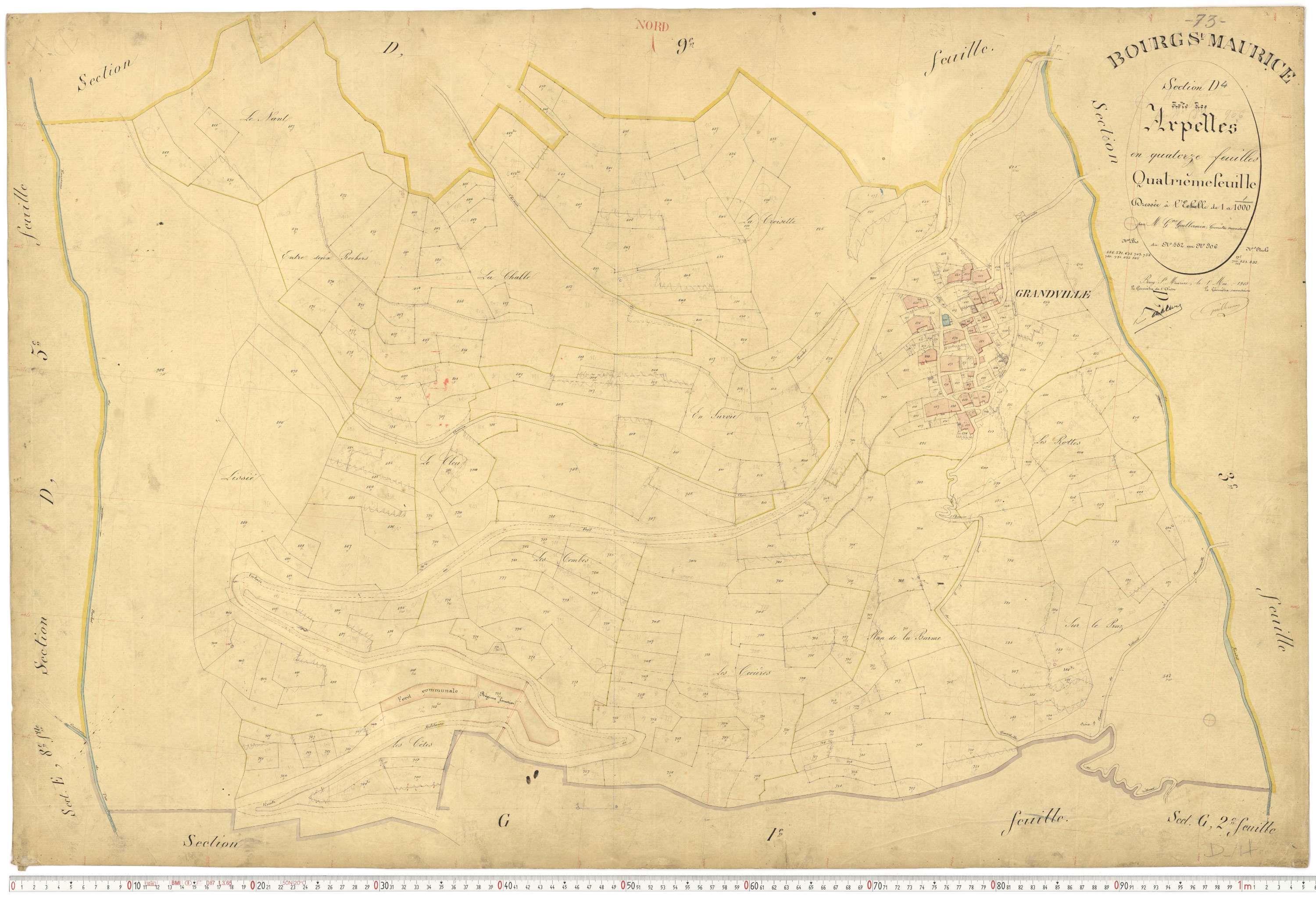 Bourg-Saint-Maurice - Plans cadastraux du premier cadastre français.