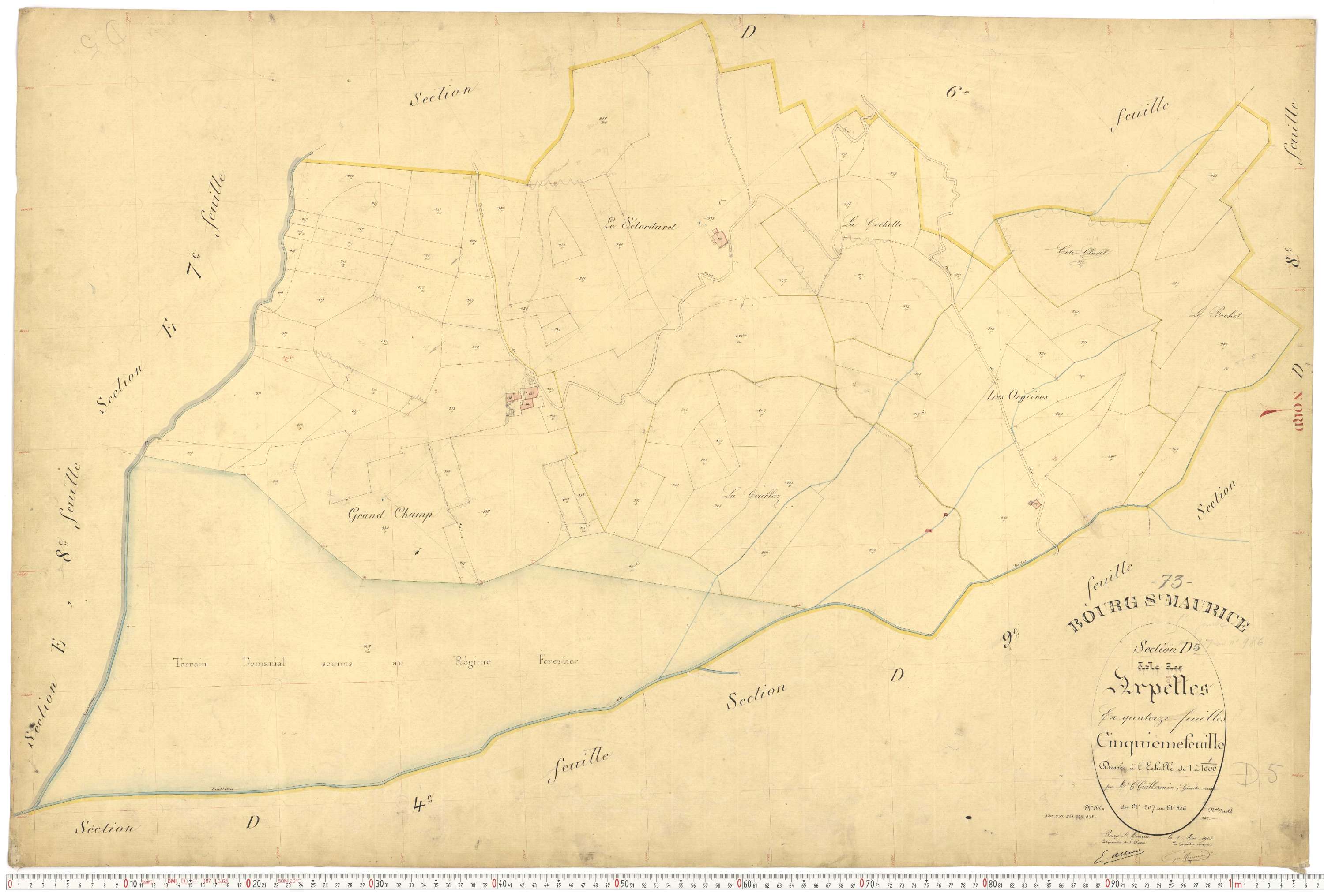 Bourg-Saint-Maurice - Plans cadastraux du premier cadastre français.