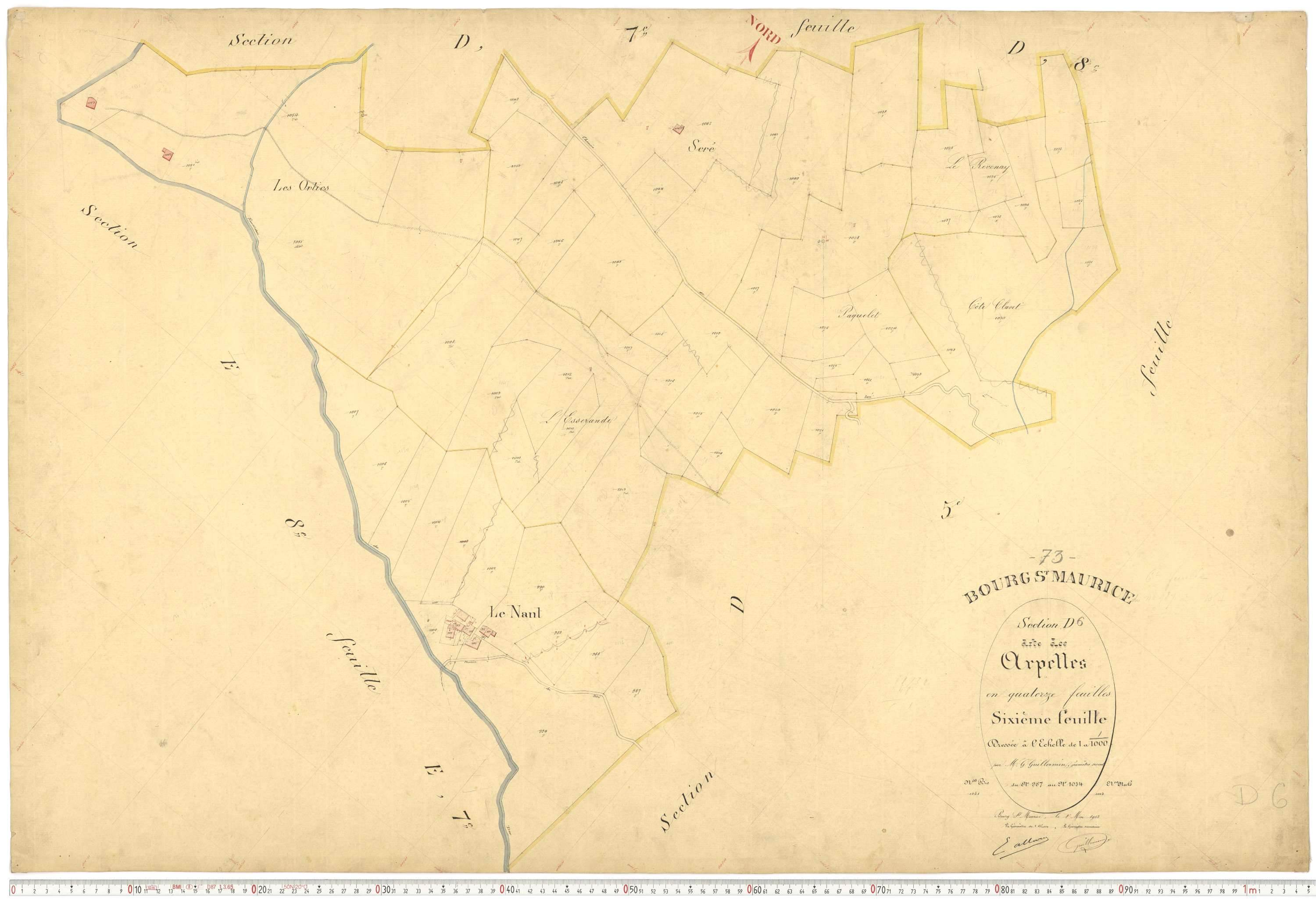 Bourg-Saint-Maurice - Plans cadastraux du premier cadastre français.