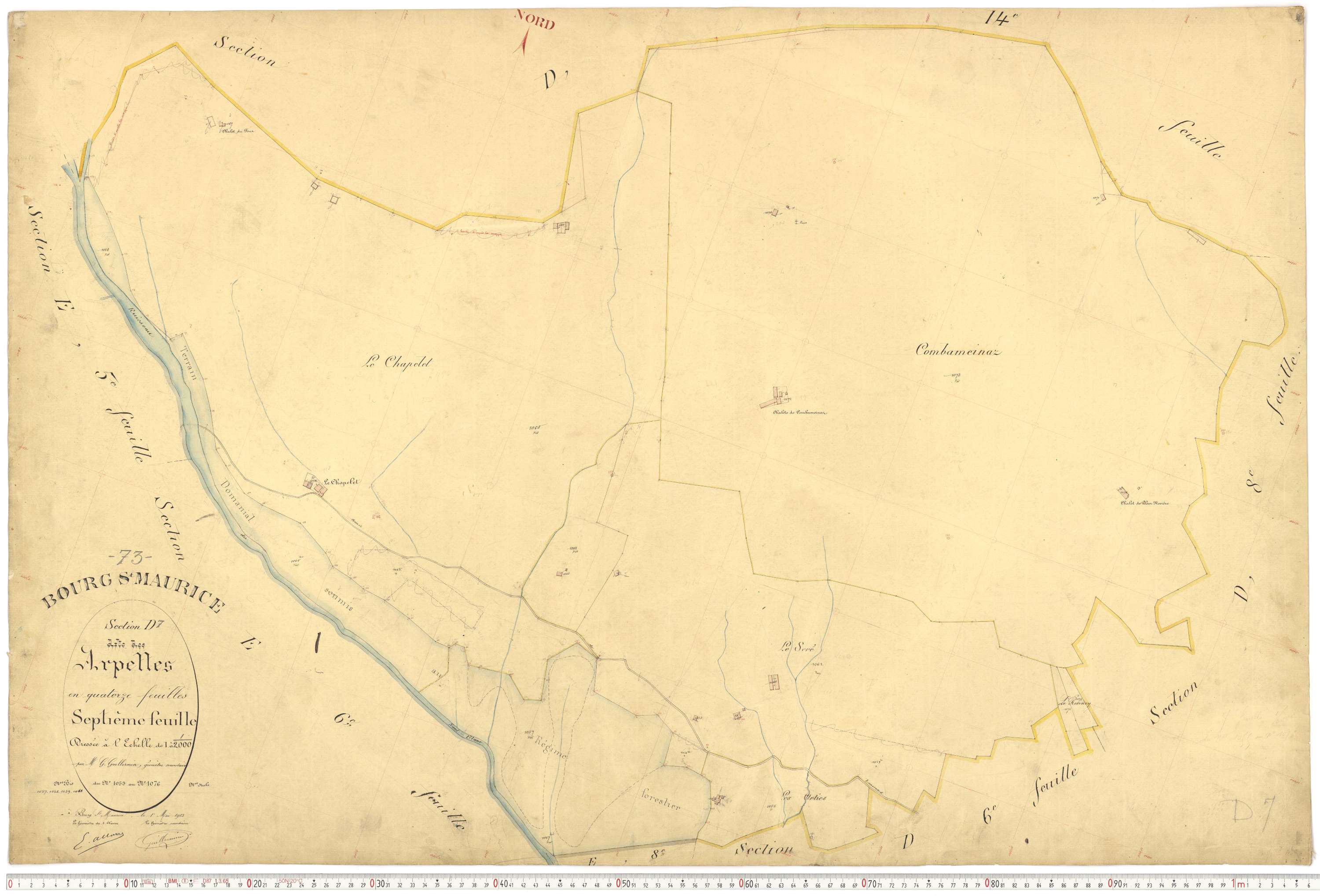 Bourg-Saint-Maurice - Plans cadastraux du premier cadastre français.