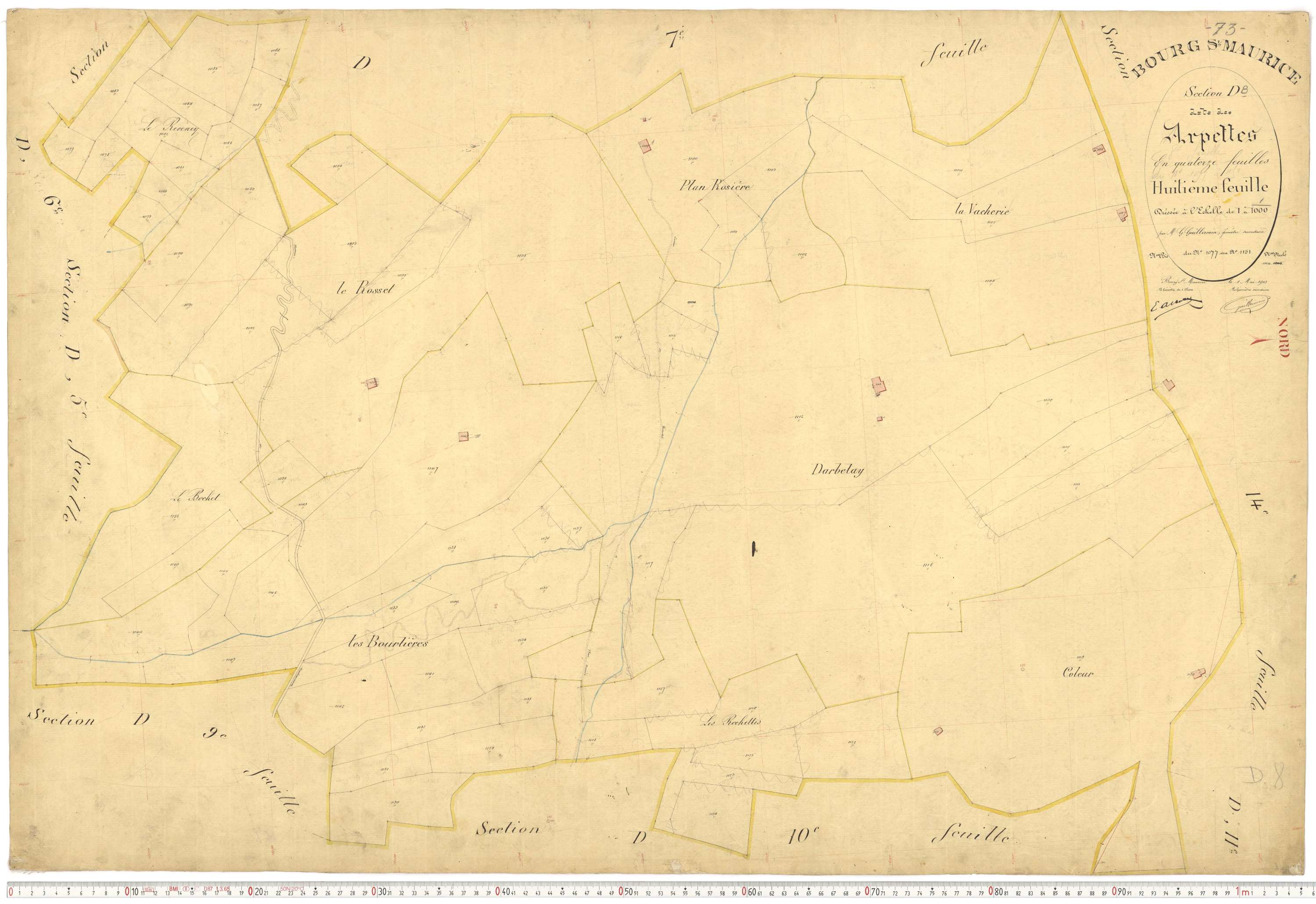 Bourg-Saint-Maurice - Plans cadastraux du premier cadastre français.