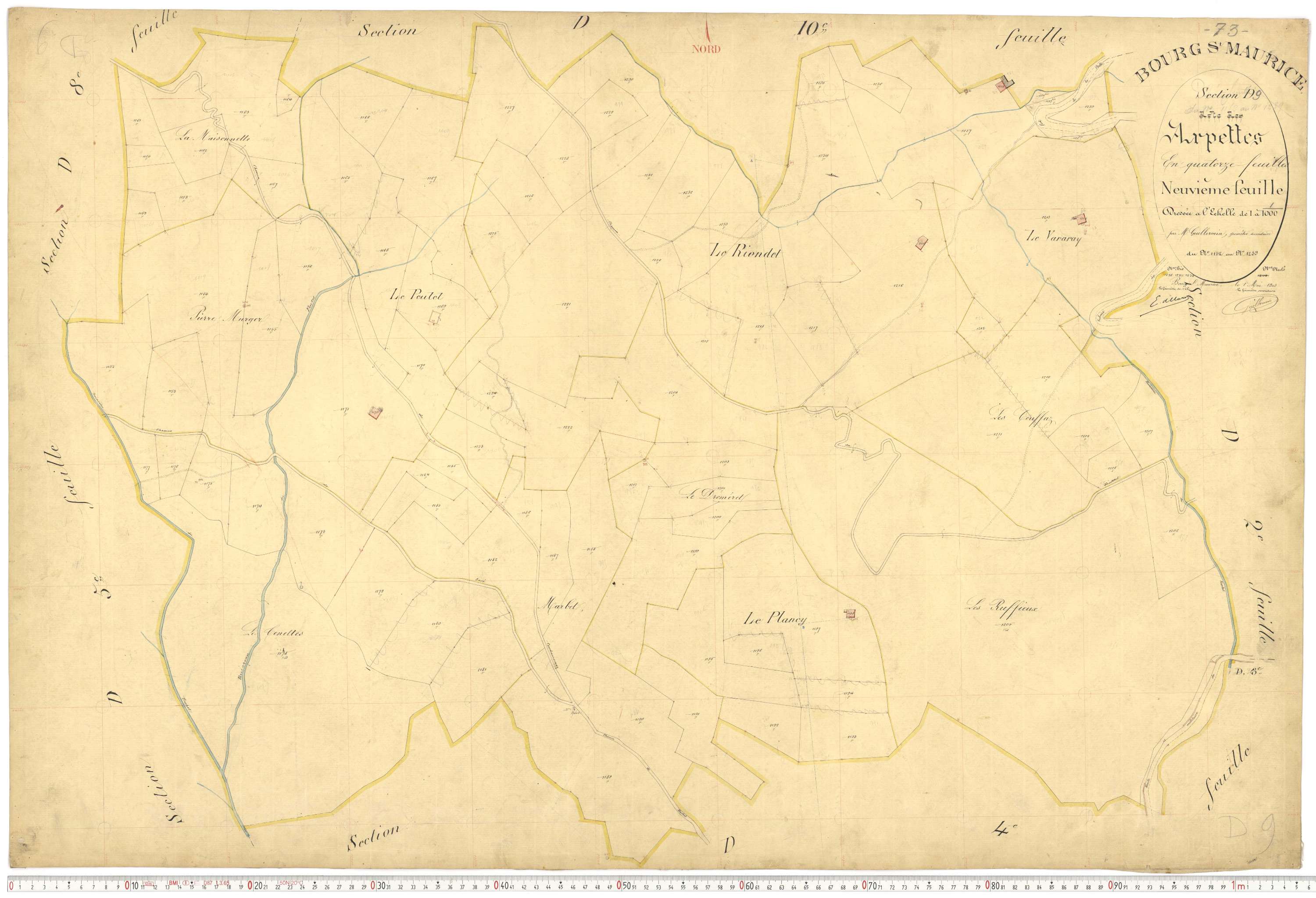 Bourg-Saint-Maurice - Plans cadastraux du premier cadastre français.
