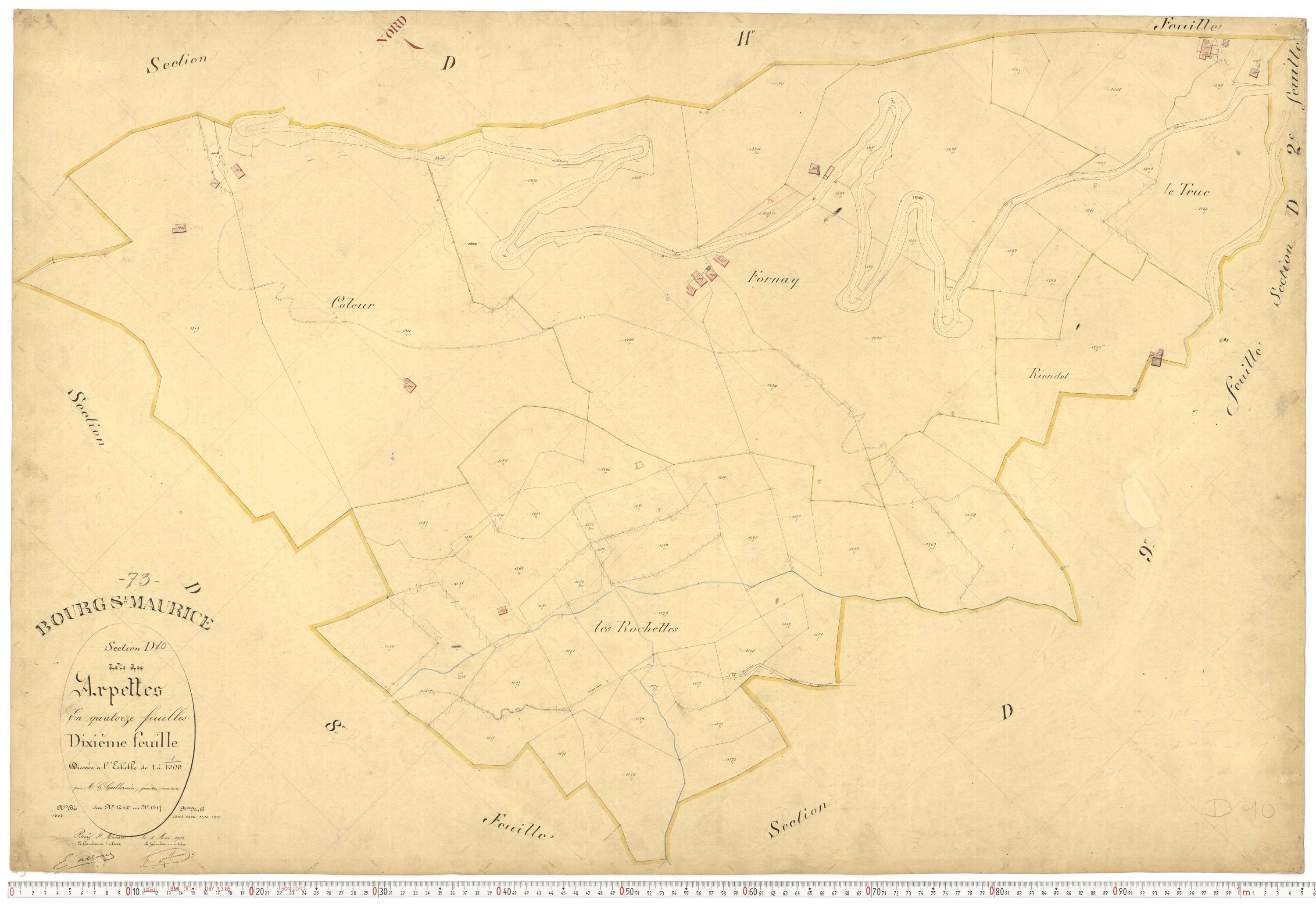 Bourg-Saint-Maurice - Plans cadastraux du premier cadastre français.