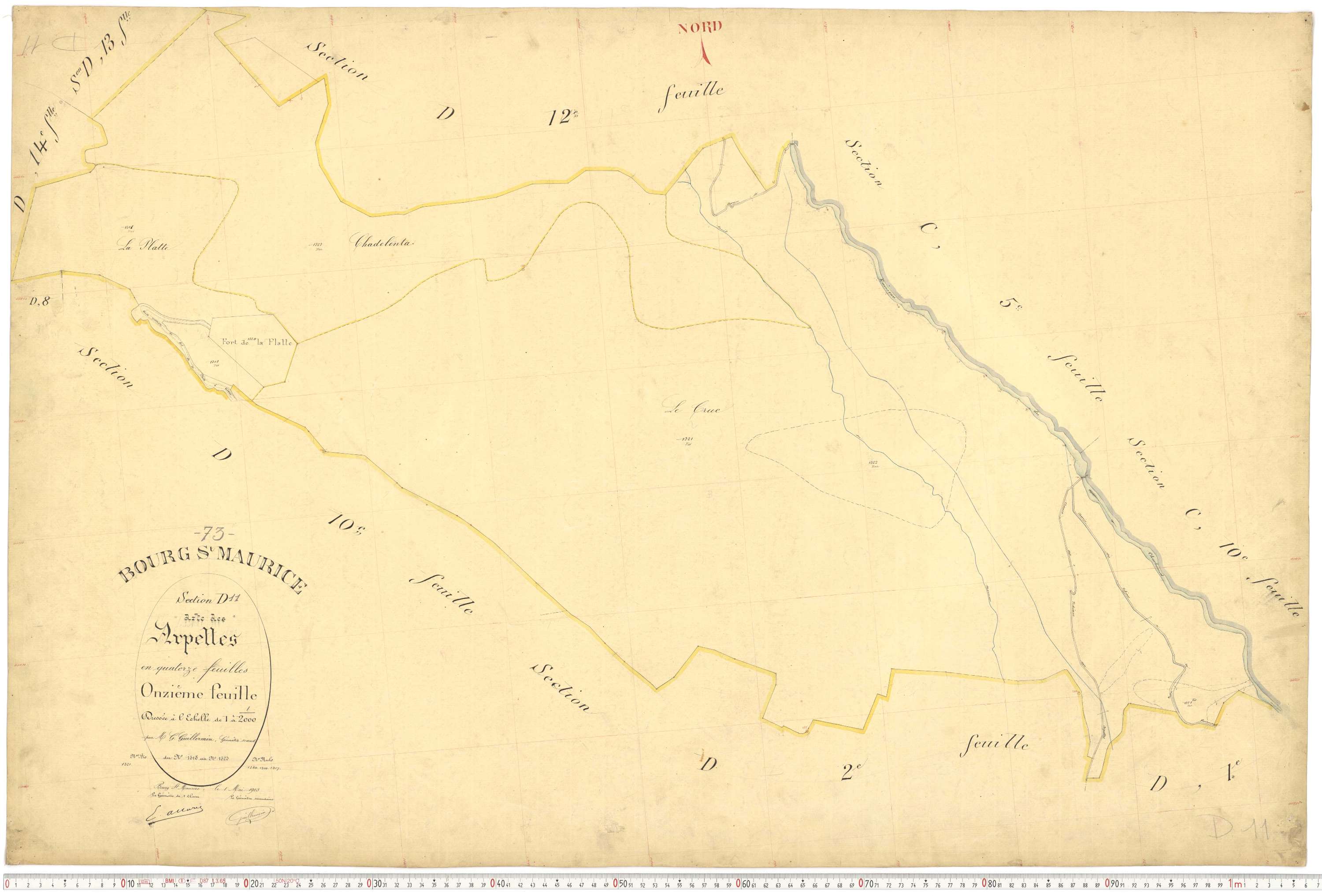 Bourg-Saint-Maurice - Plans cadastraux du premier cadastre français.