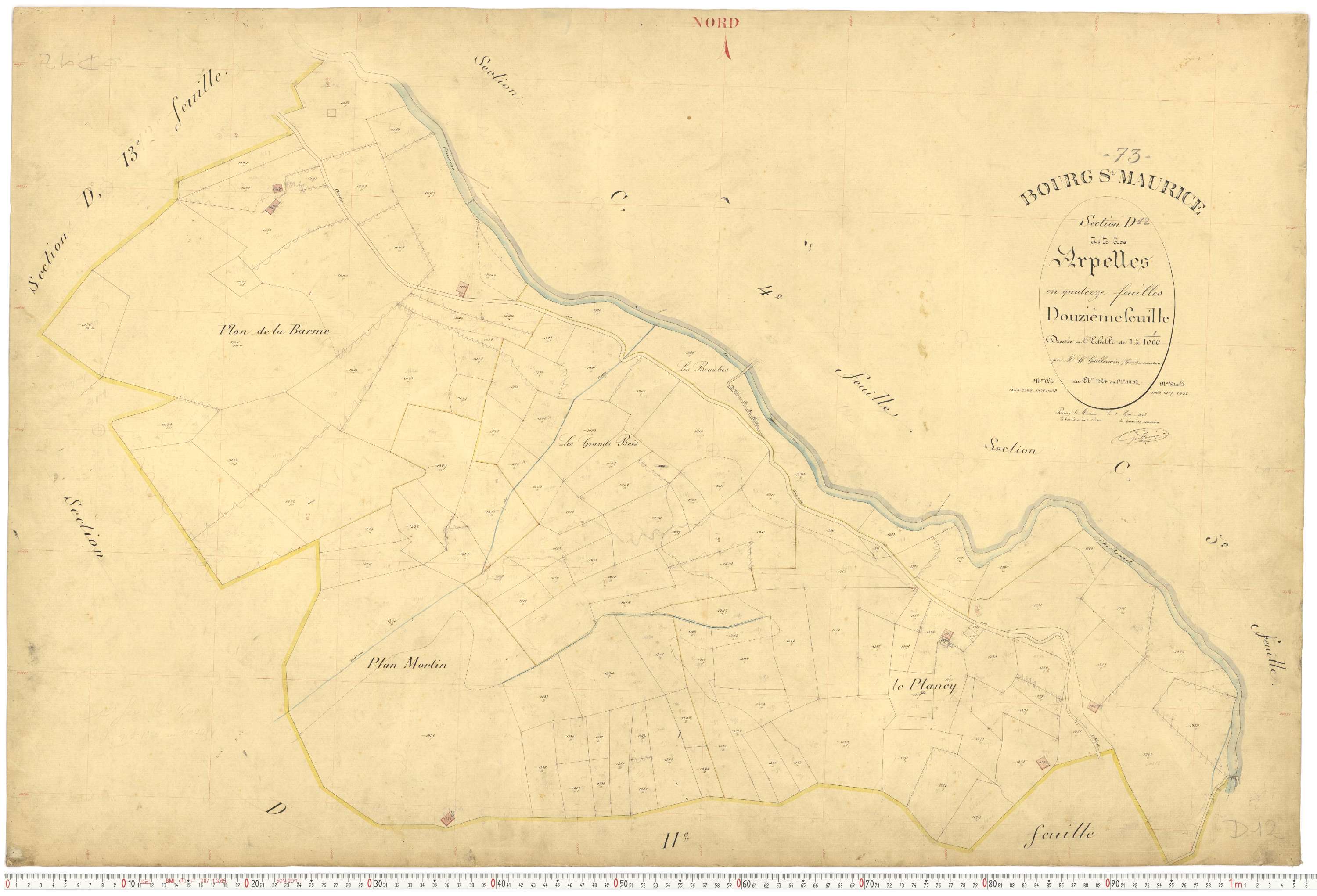 Bourg-Saint-Maurice - Plans cadastraux du premier cadastre français.