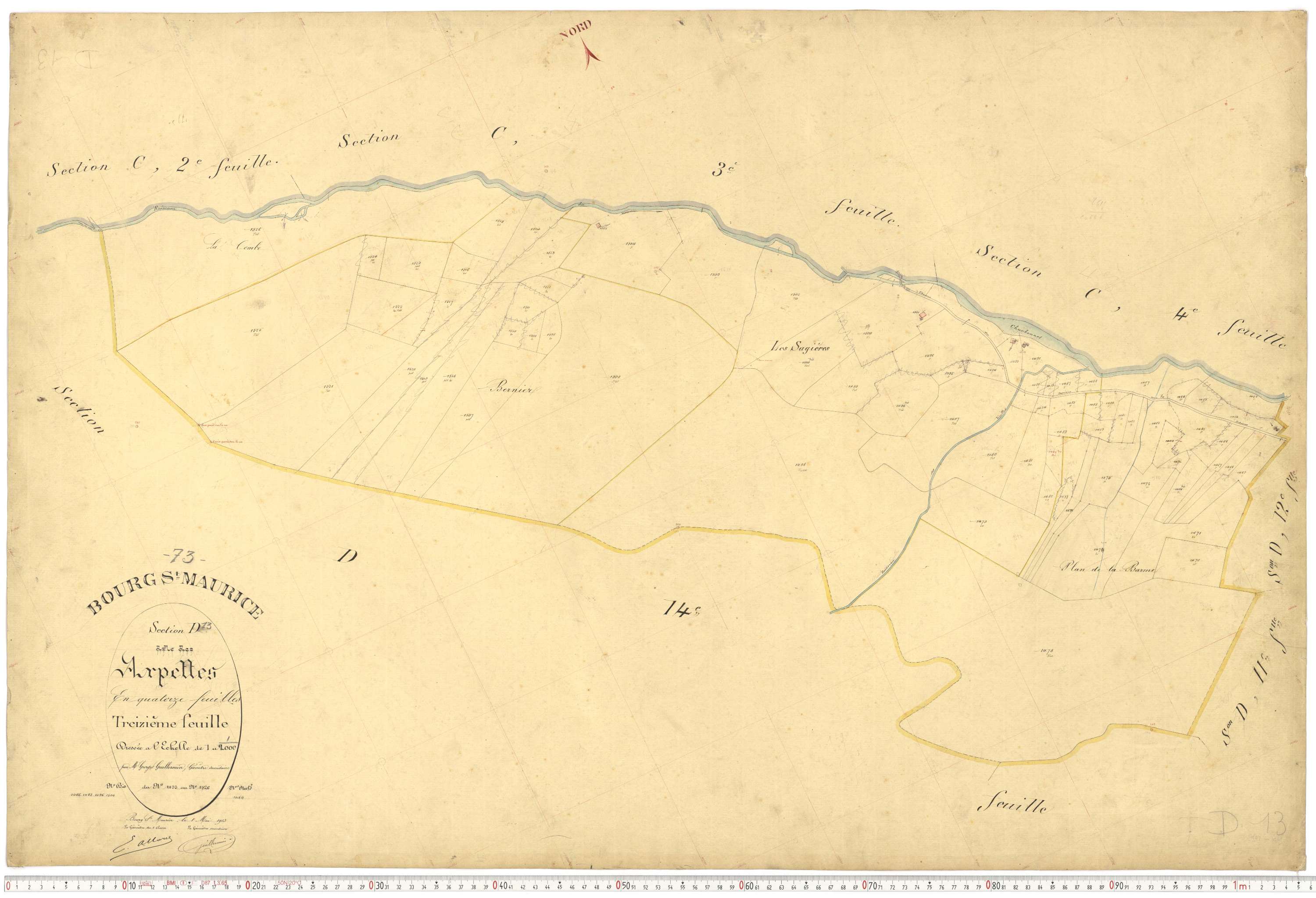 Bourg-Saint-Maurice - Plans cadastraux du premier cadastre français.