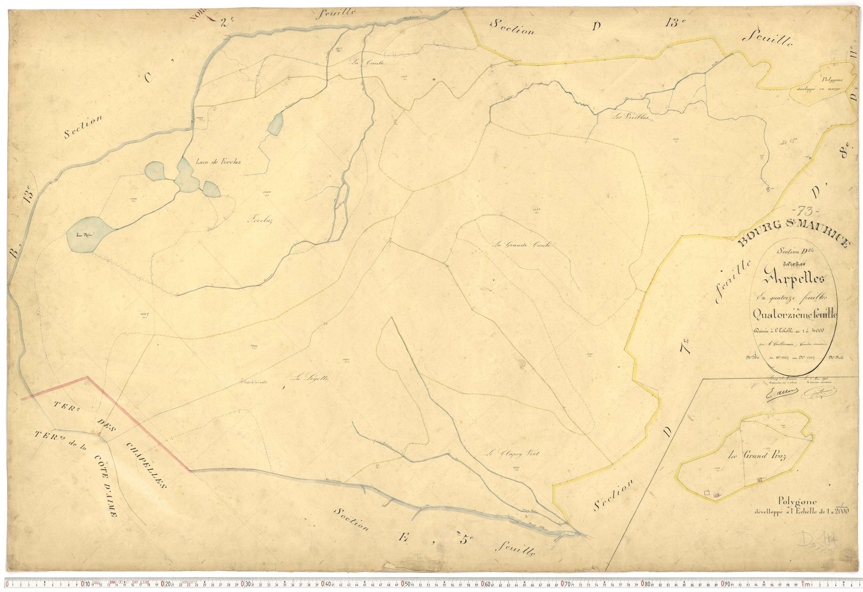 Bourg-Saint-Maurice - Plans cadastraux du premier cadastre français.