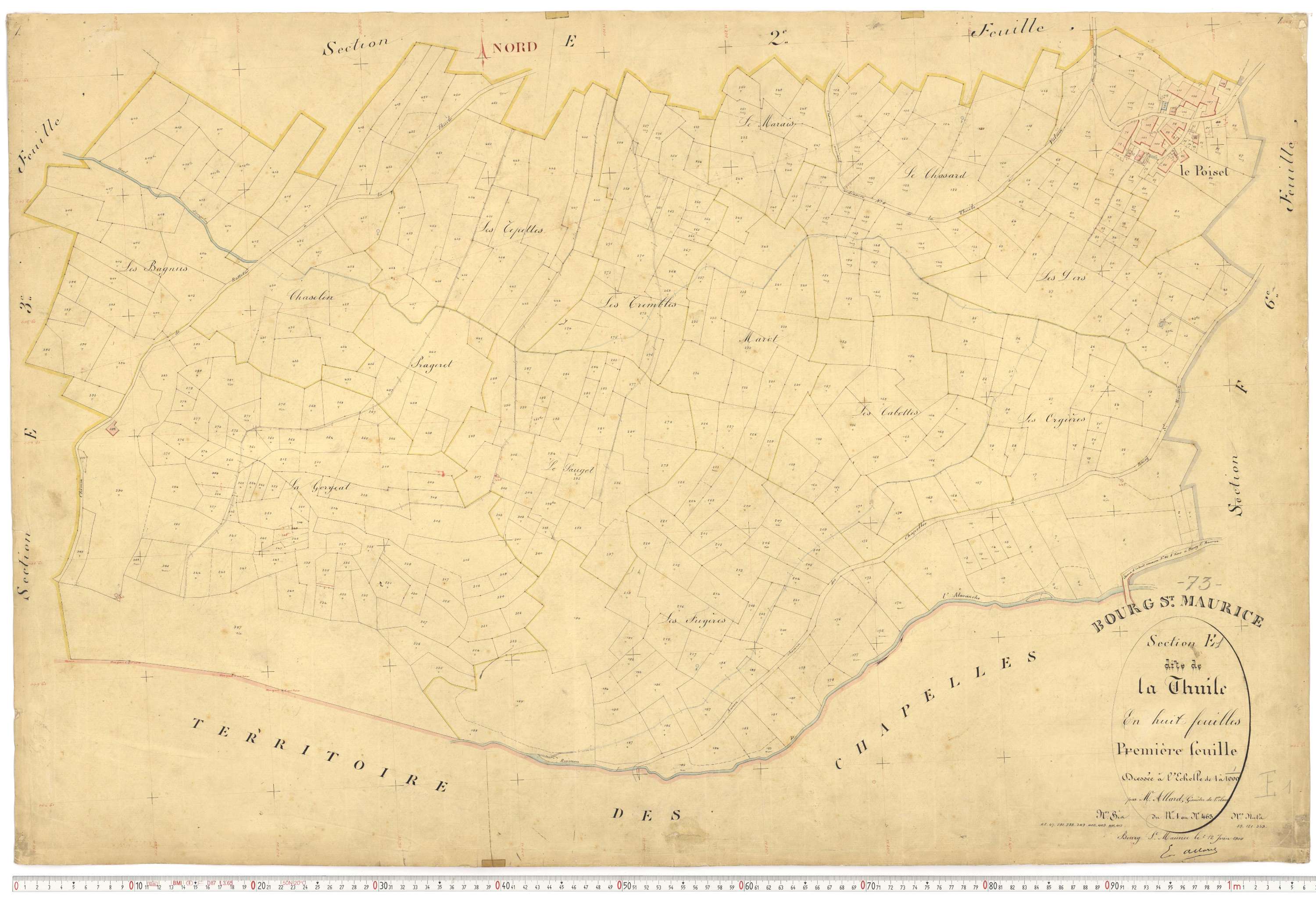 Bourg-Saint-Maurice - Plans cadastraux du premier cadastre français.