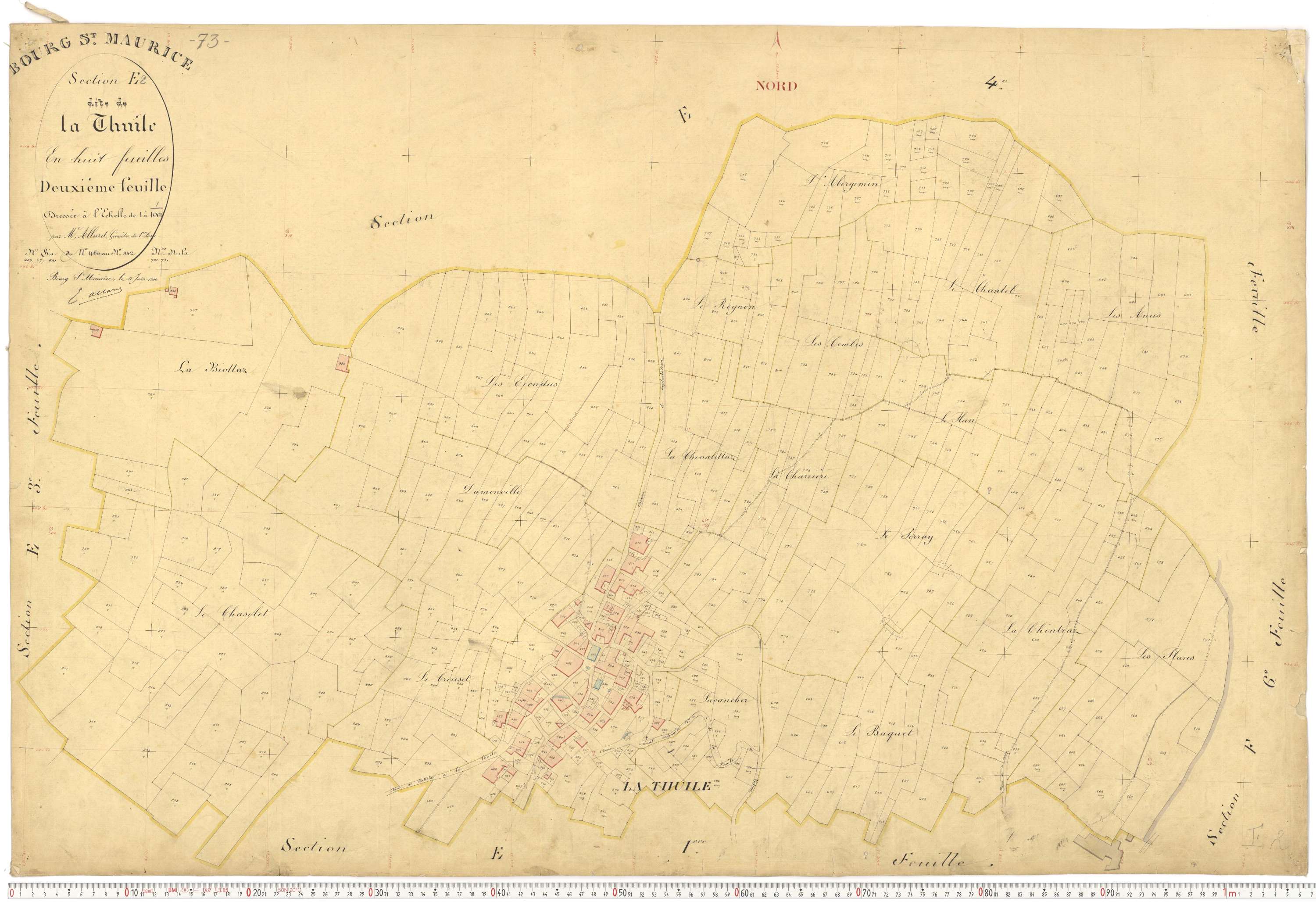 Bourg-Saint-Maurice - Plans cadastraux du premier cadastre français.