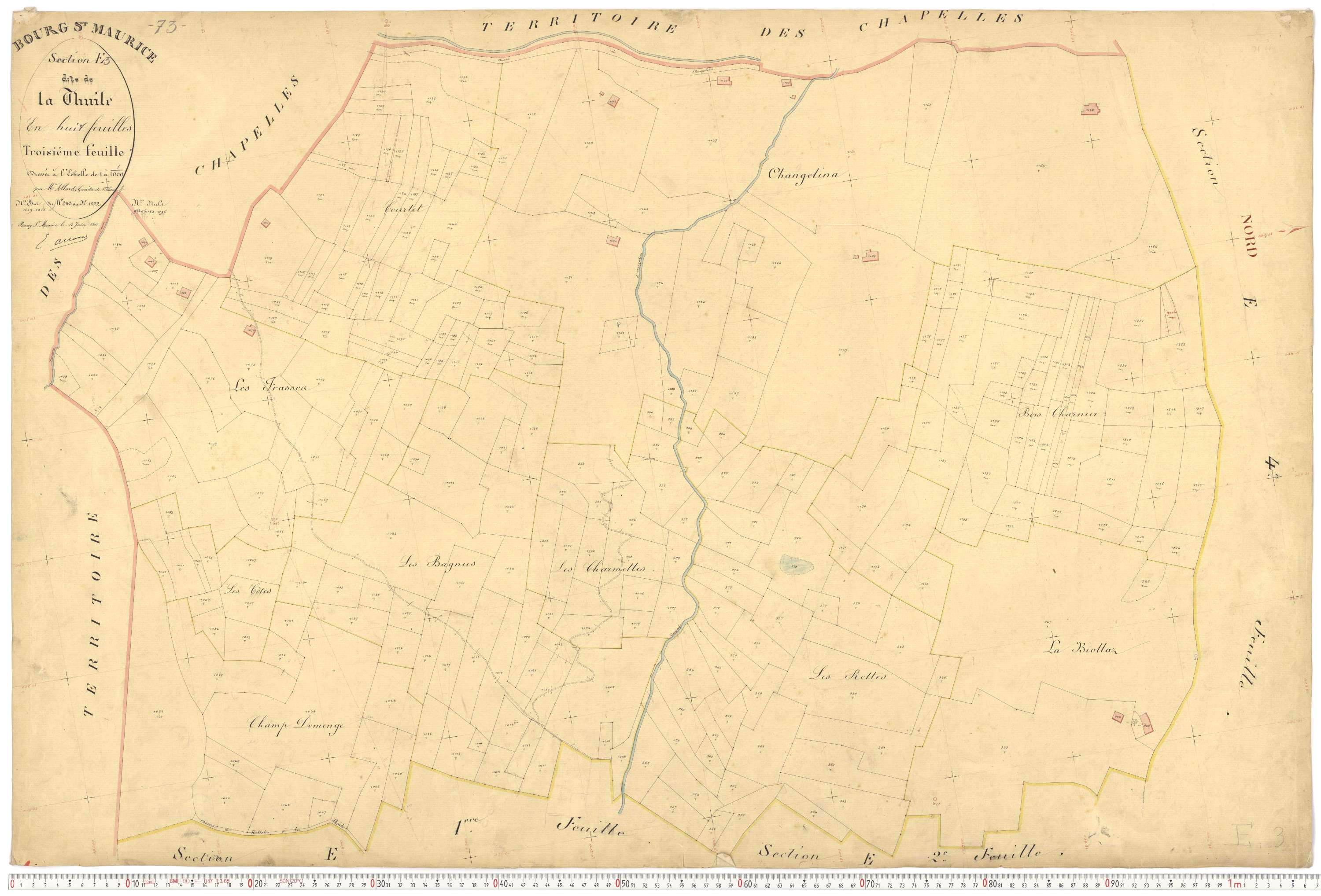 Bourg-Saint-Maurice - Plans cadastraux du premier cadastre français.