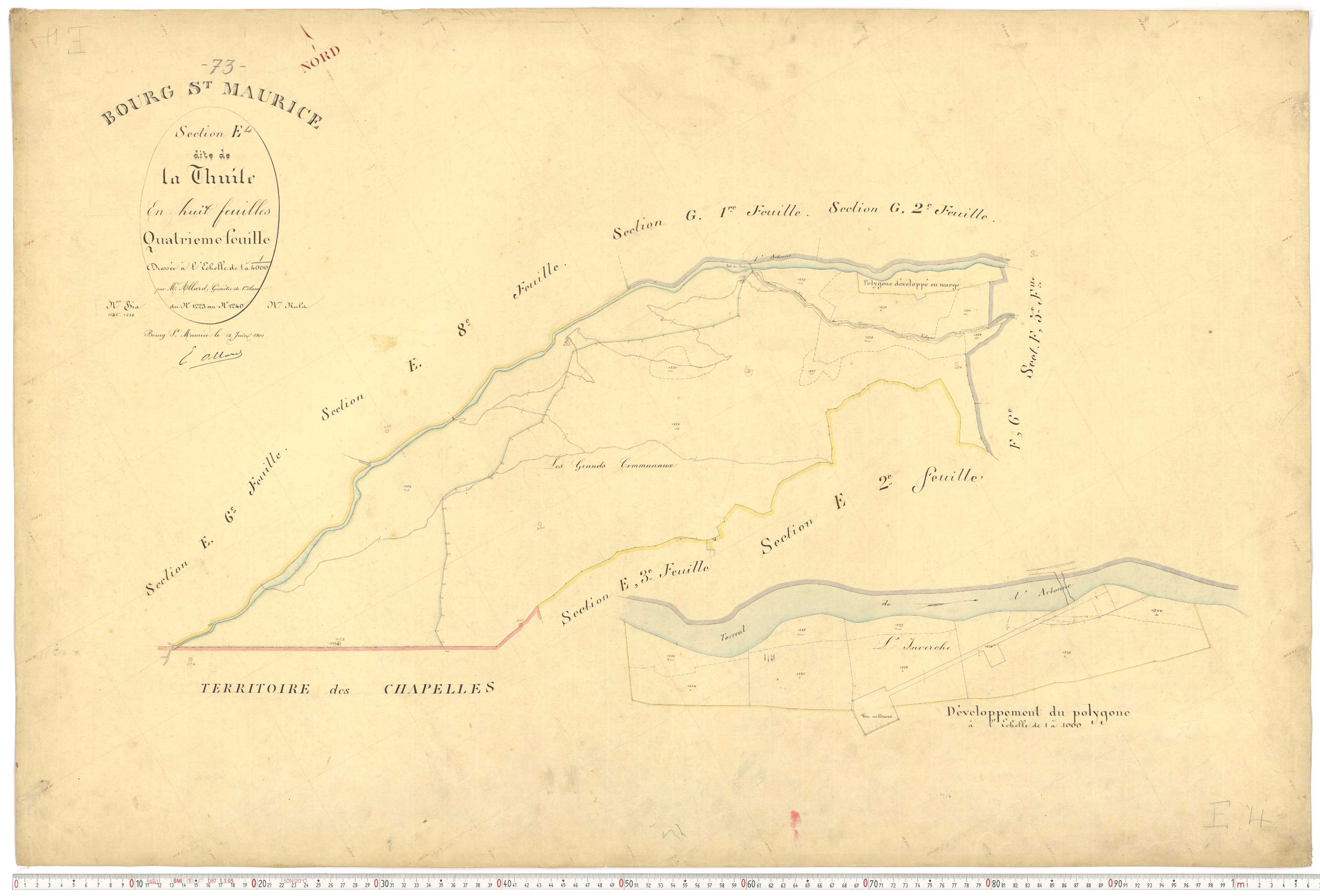 Bourg-Saint-Maurice - Plans cadastraux du premier cadastre français.