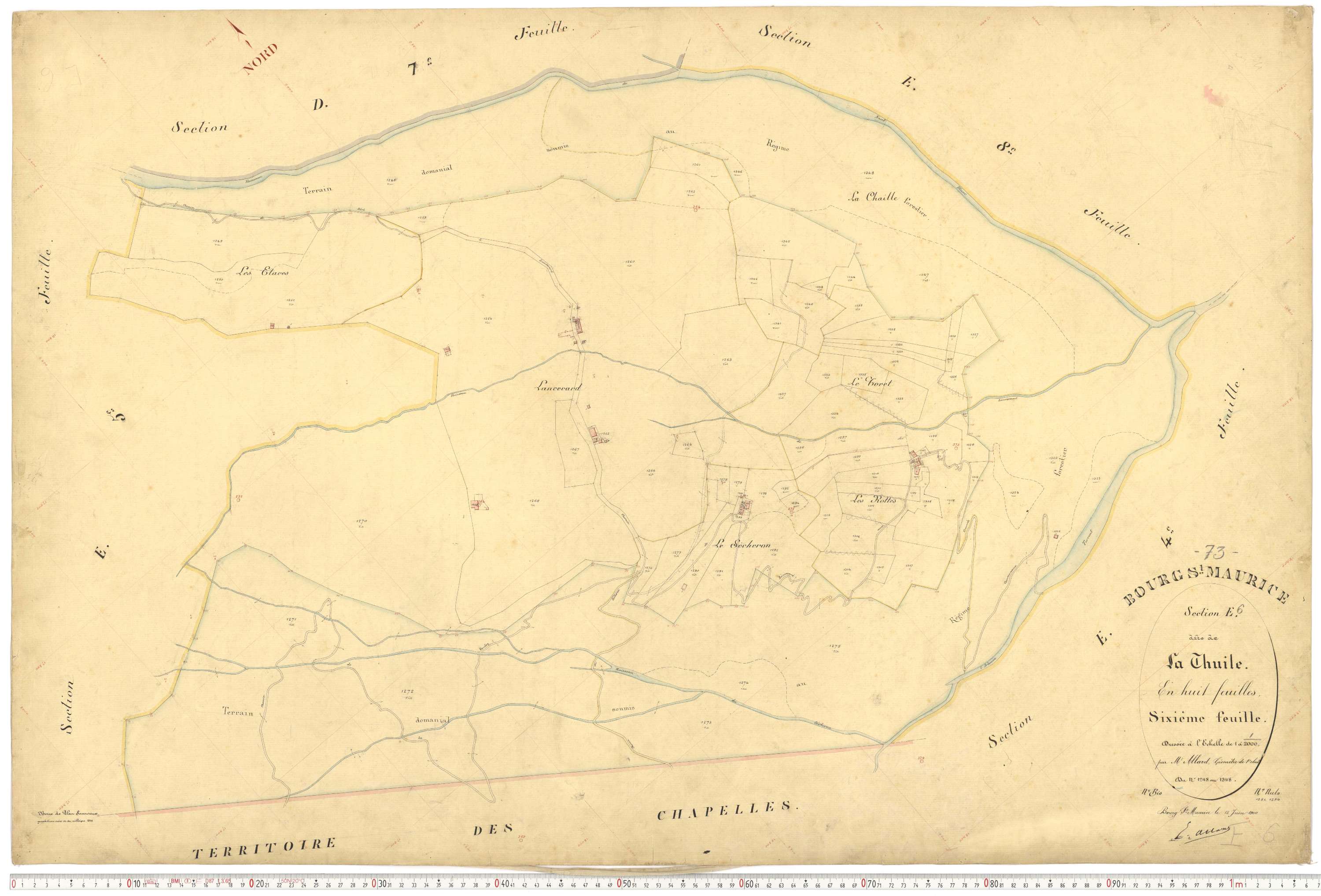 Bourg-Saint-Maurice - Plans cadastraux du premier cadastre français.