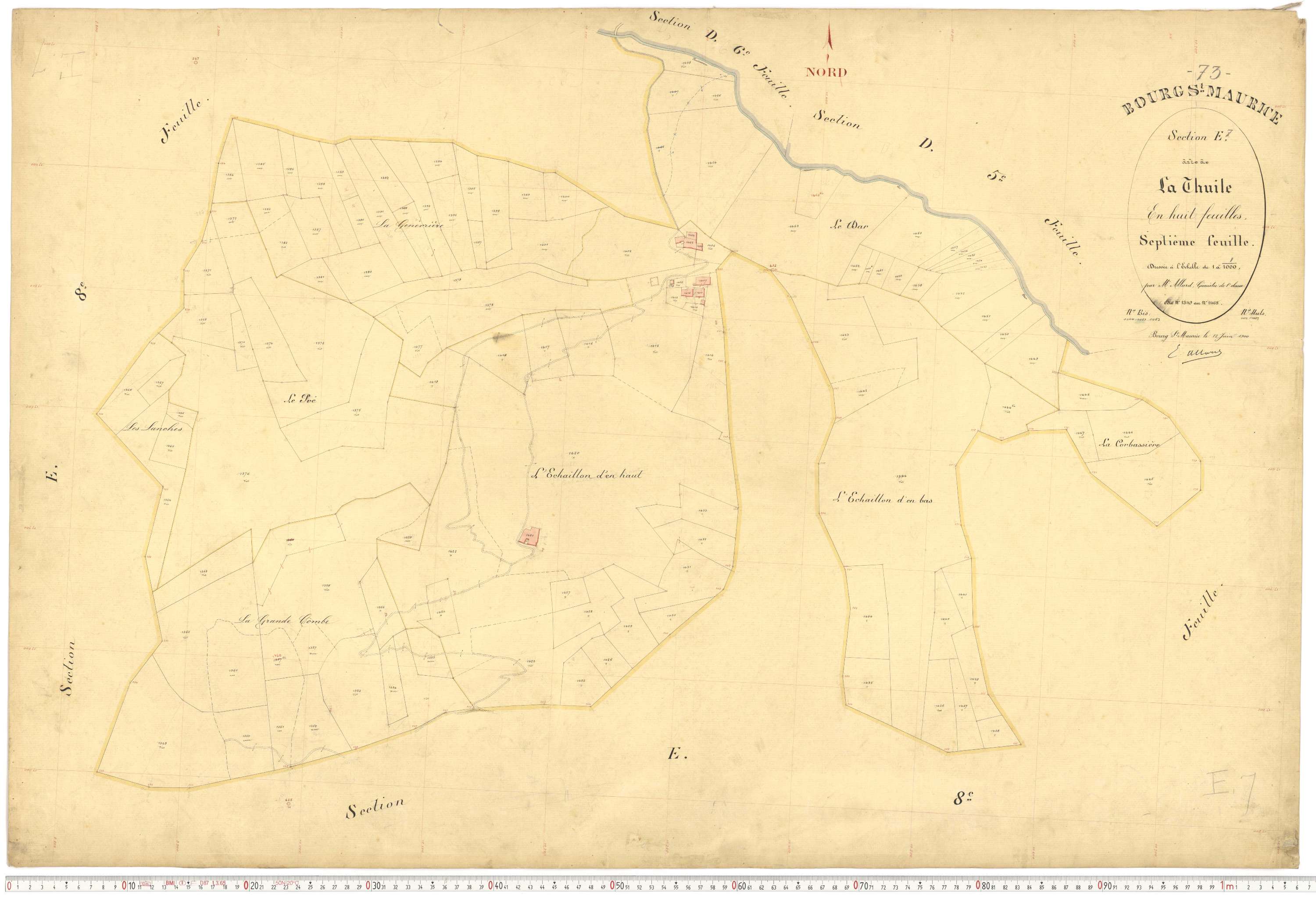 Bourg-Saint-Maurice - Plans cadastraux du premier cadastre français.