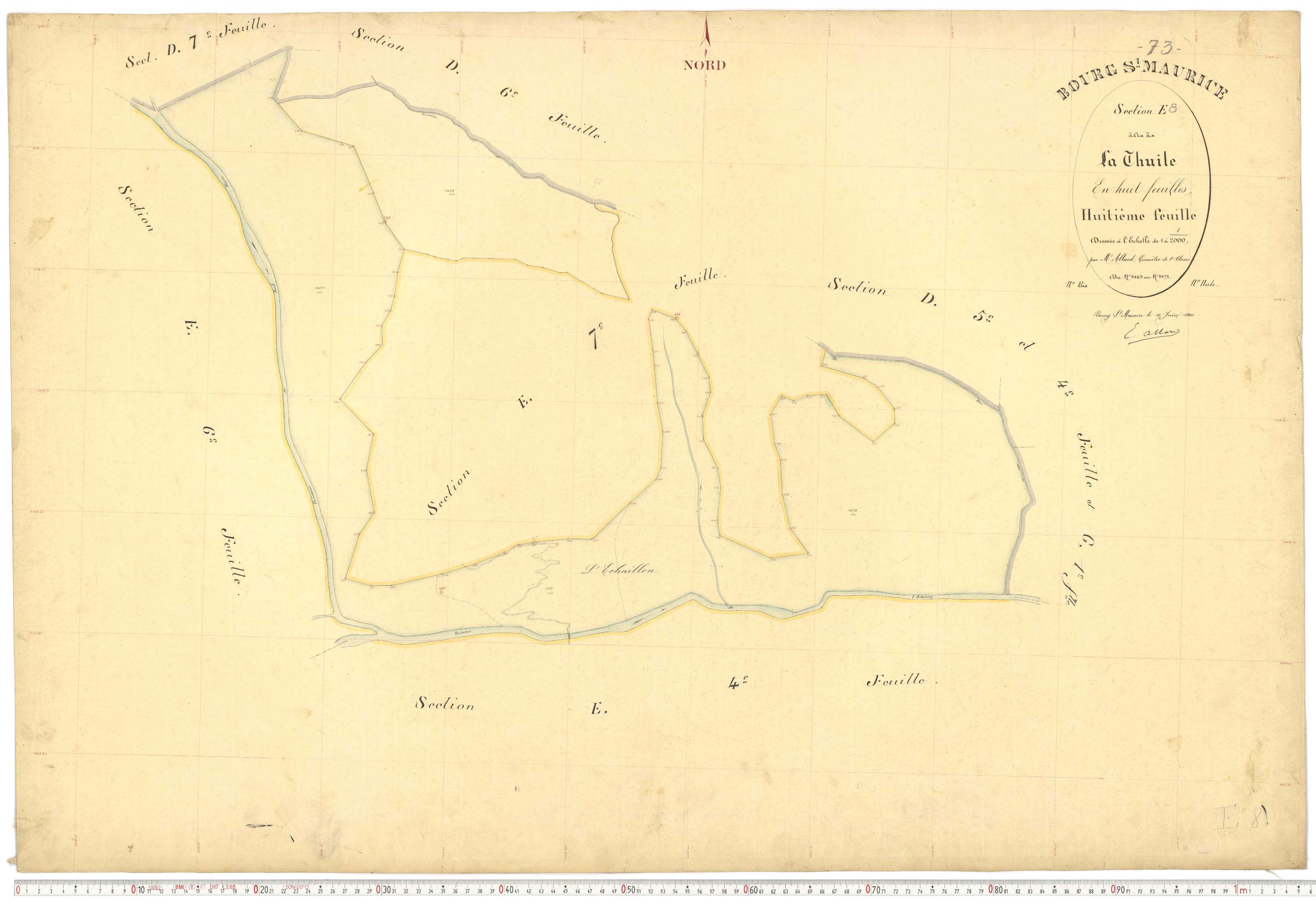 Bourg-Saint-Maurice - Plans cadastraux du premier cadastre français.