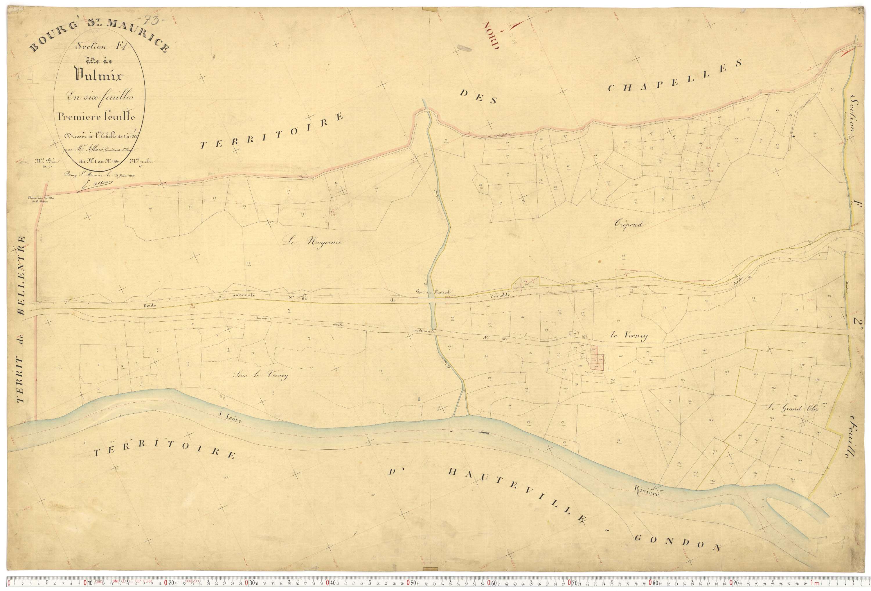 Bourg-Saint-Maurice - Plans cadastraux du premier cadastre français.