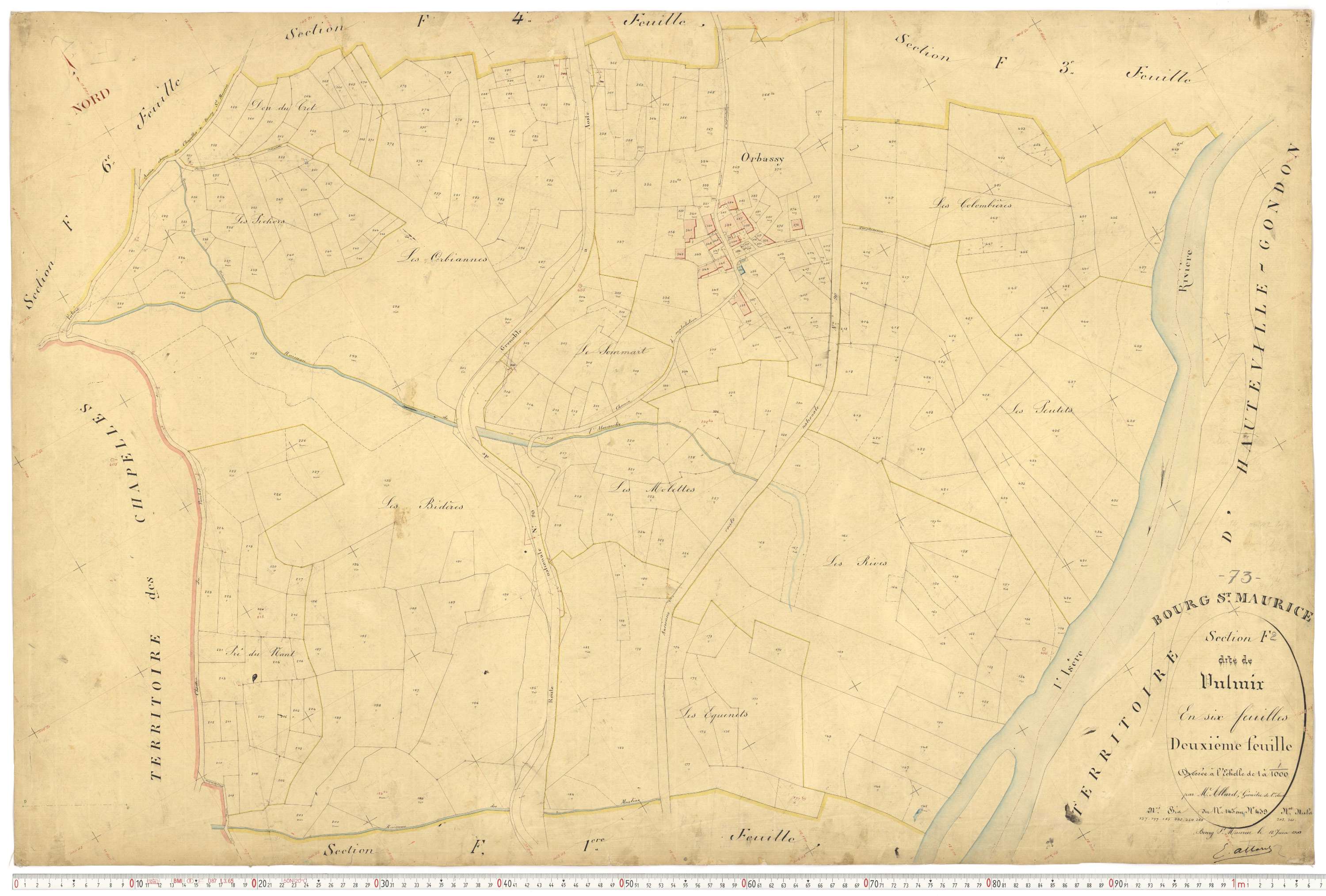 Bourg-Saint-Maurice - Plans cadastraux du premier cadastre français.