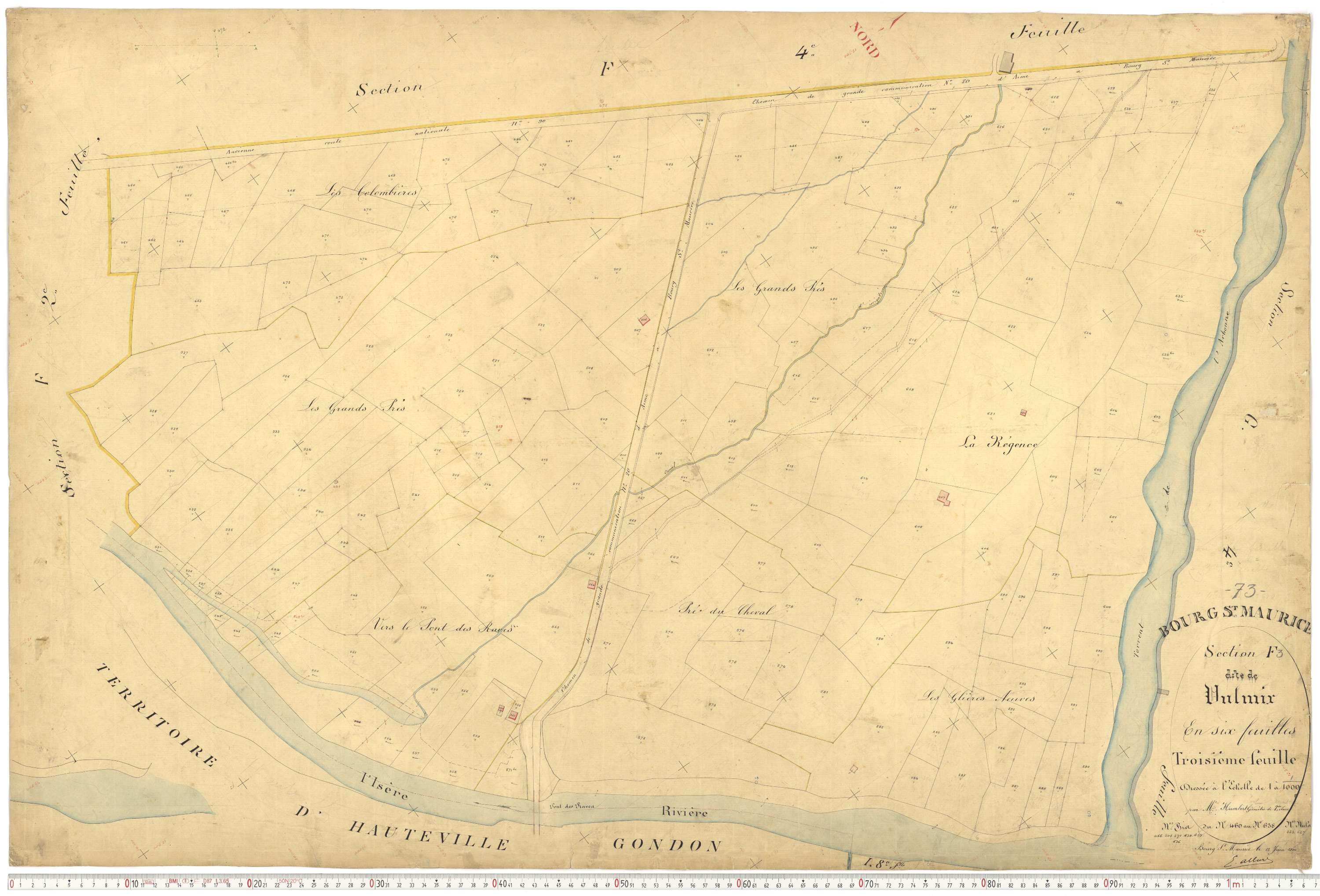 Bourg-Saint-Maurice - Plans cadastraux du premier cadastre français.