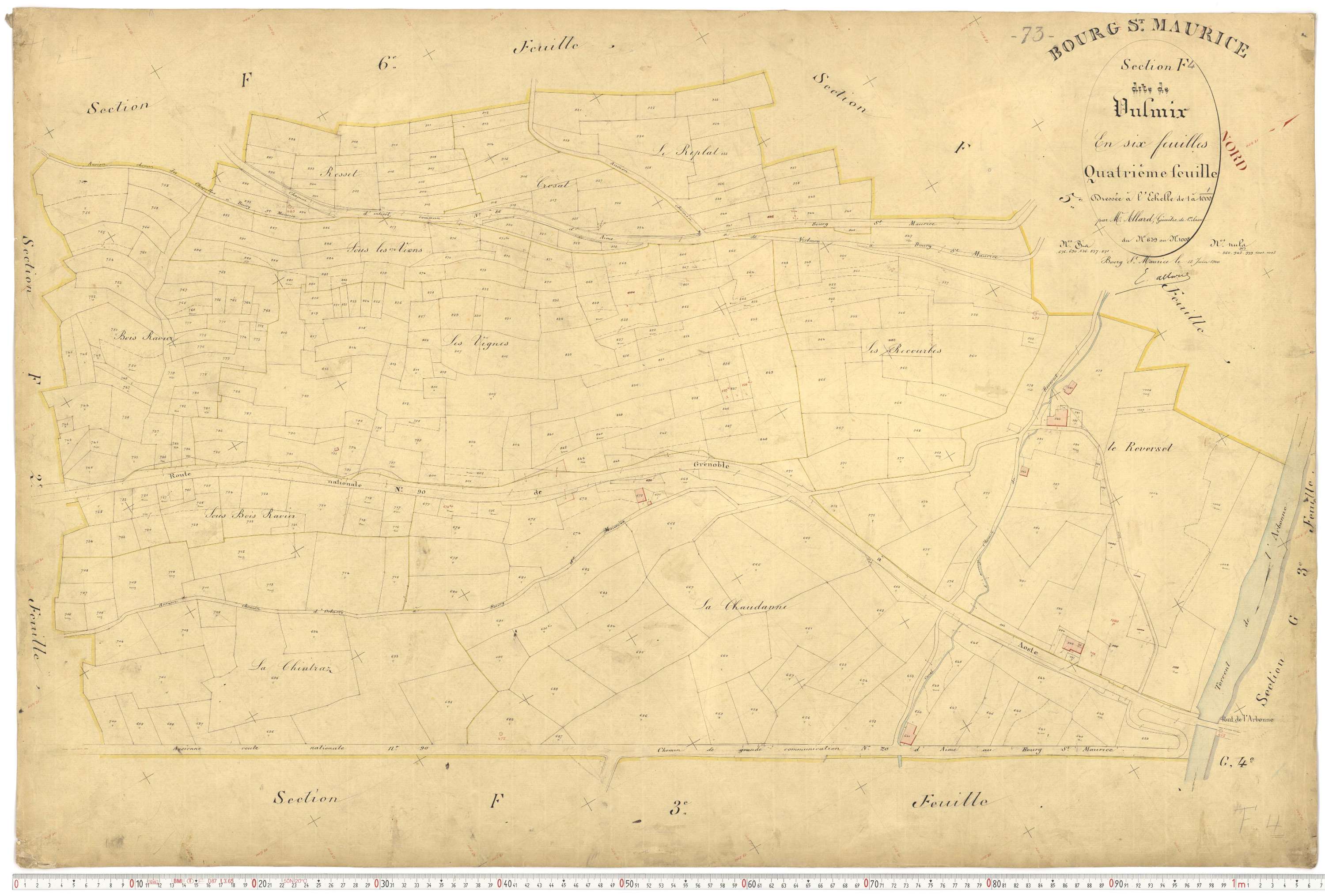 Bourg-Saint-Maurice - Plans cadastraux du premier cadastre français.