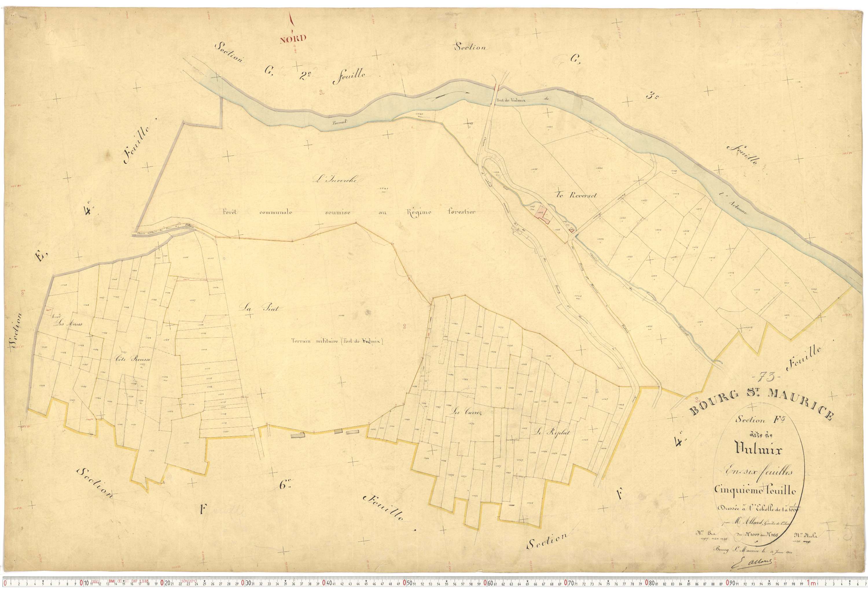Bourg-Saint-Maurice - Plans cadastraux du premier cadastre français.