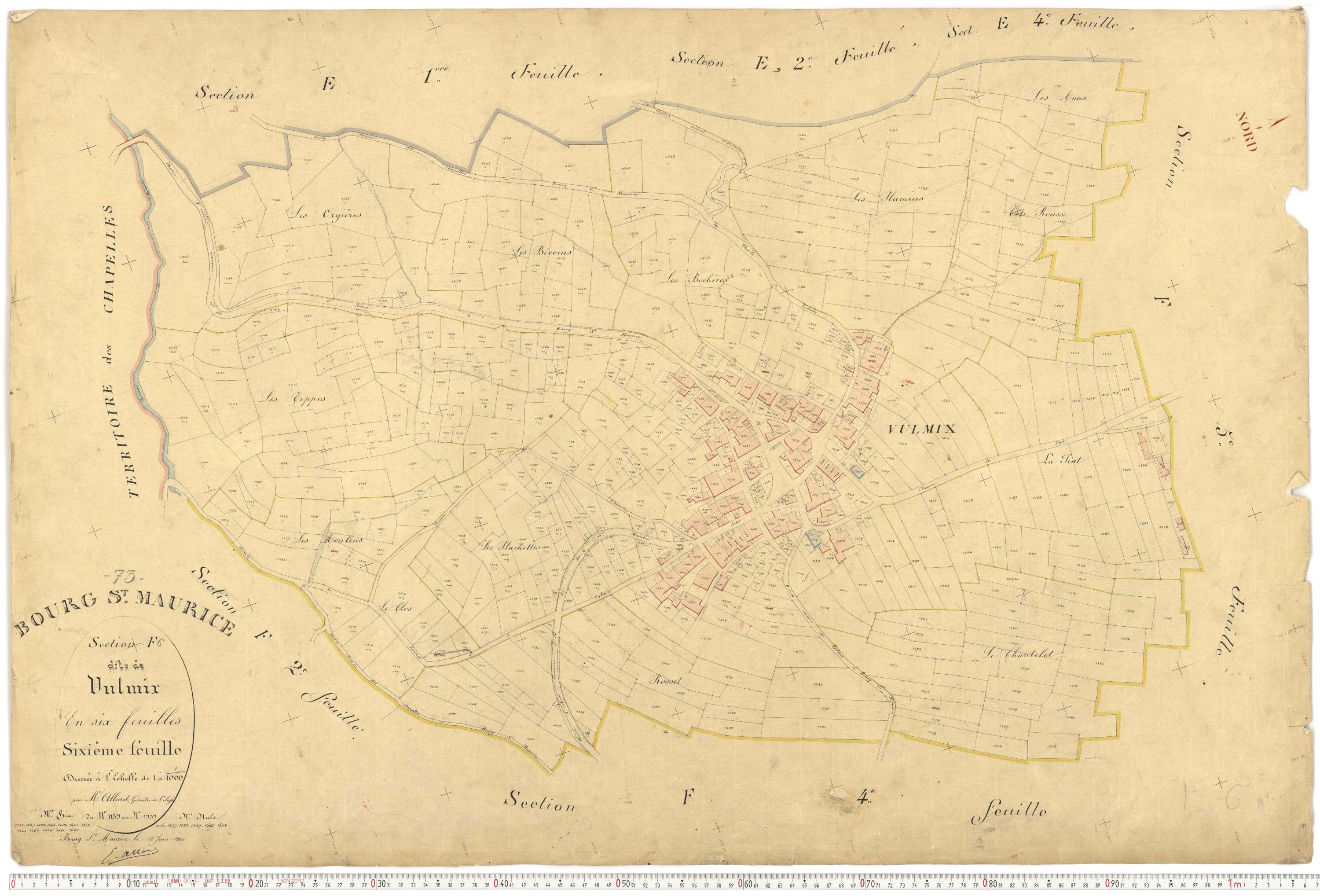Bourg-Saint-Maurice - Plans cadastraux du premier cadastre français.