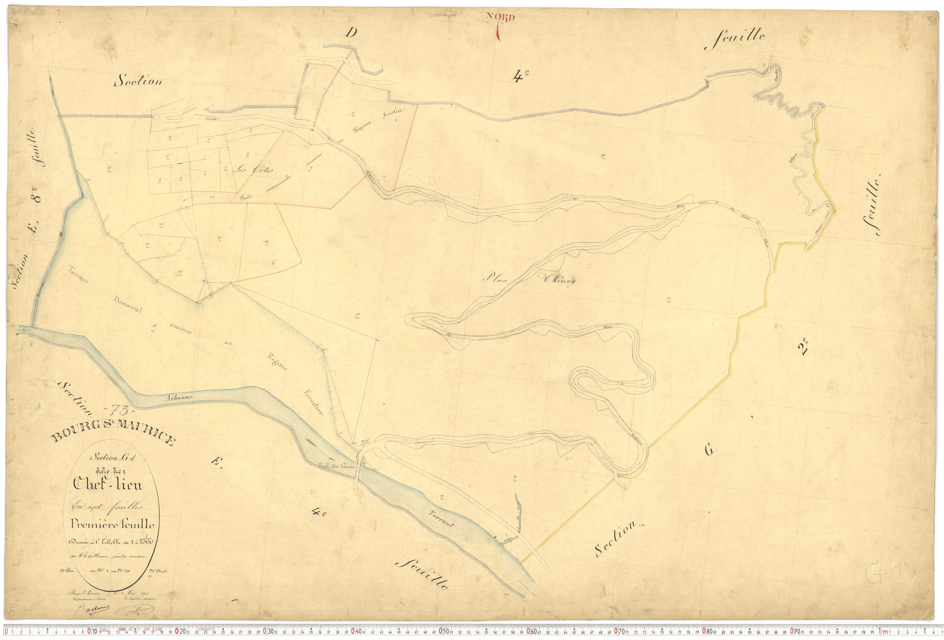 Bourg-Saint-Maurice - Plans cadastraux du premier cadastre français.