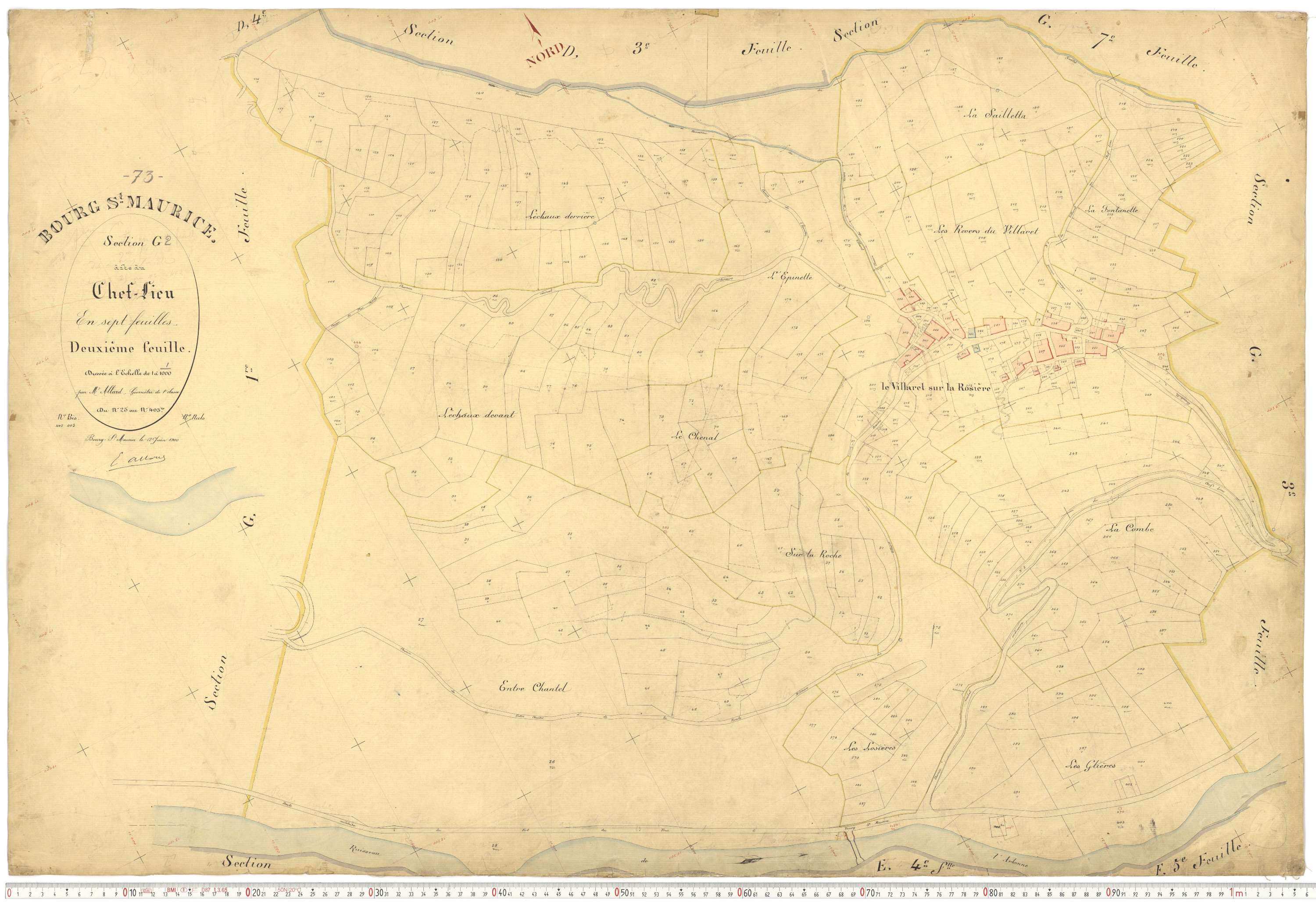 Bourg-Saint-Maurice - Plans cadastraux du premier cadastre français.