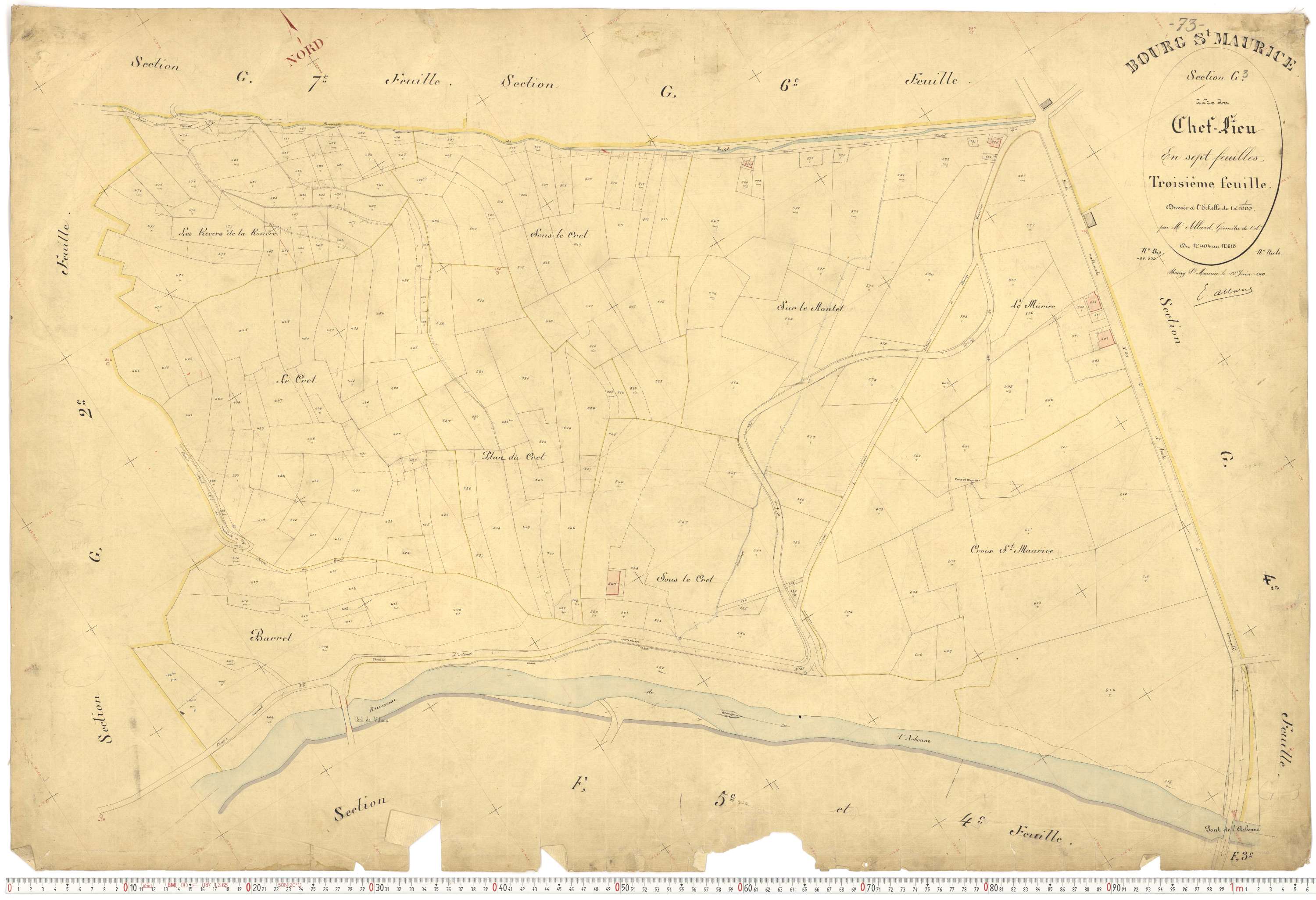 Bourg-Saint-Maurice - Plans cadastraux du premier cadastre français.