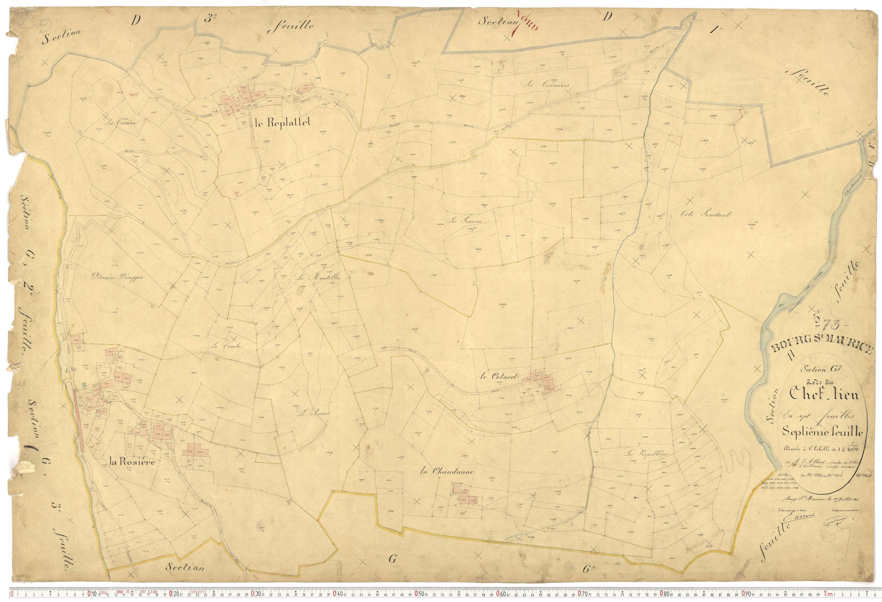 Bourg-Saint-Maurice - Plans cadastraux du premier cadastre français.
