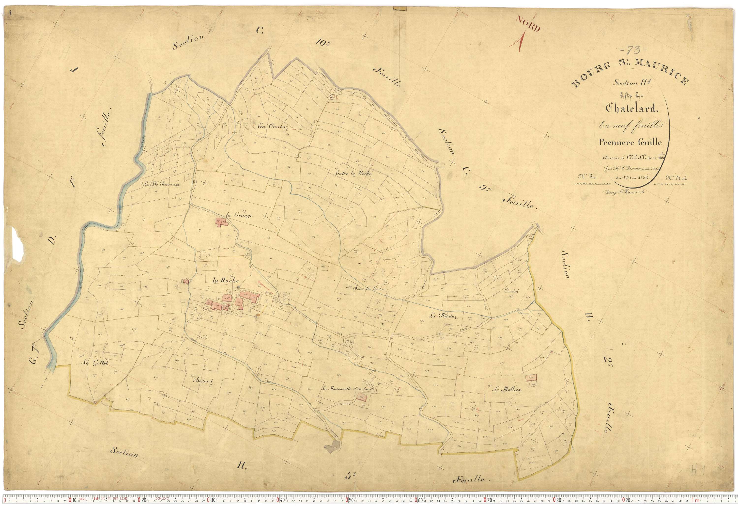 Bourg-Saint-Maurice - Plans cadastraux du premier cadastre français.