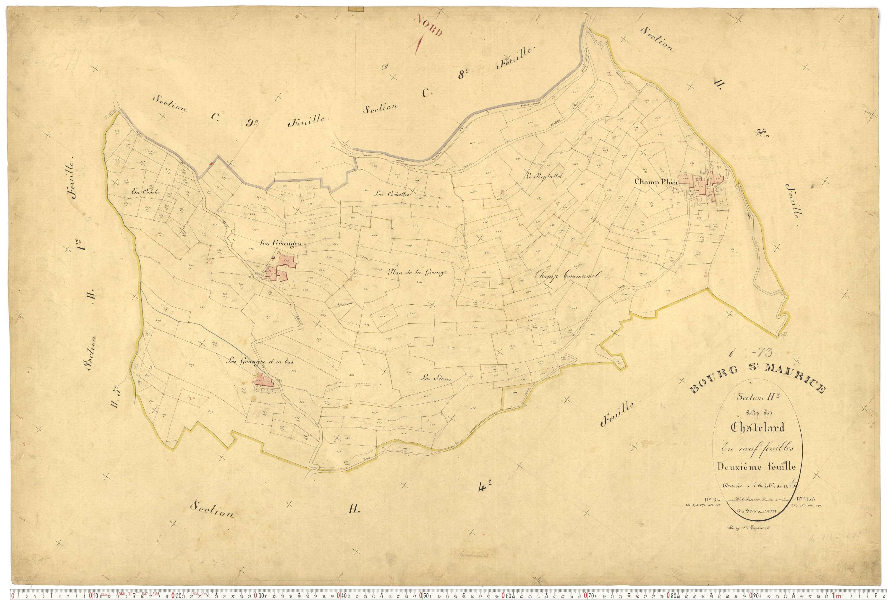Bourg-Saint-Maurice - Plans cadastraux du premier cadastre français.