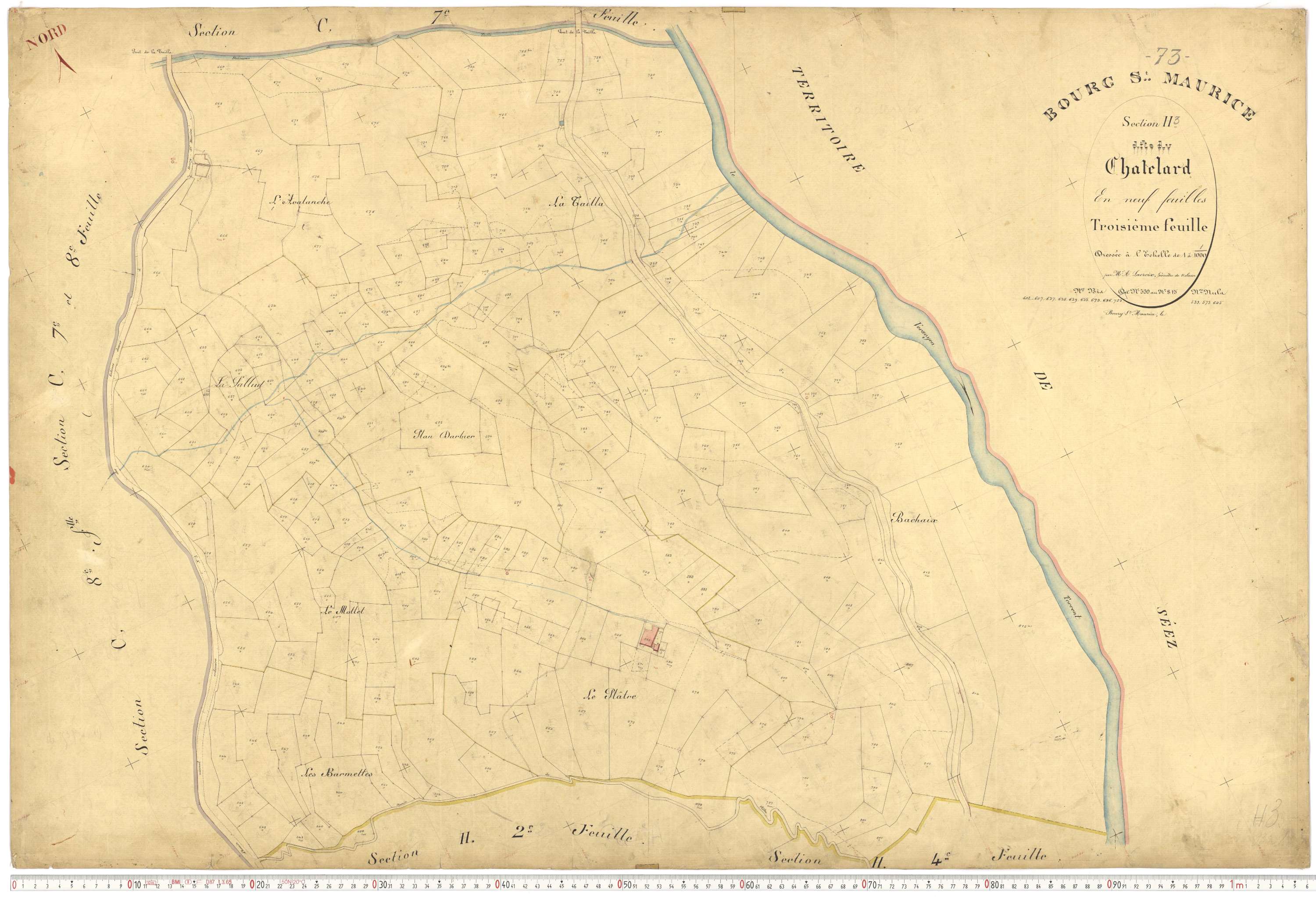 Bourg-Saint-Maurice - Plans cadastraux du premier cadastre français.