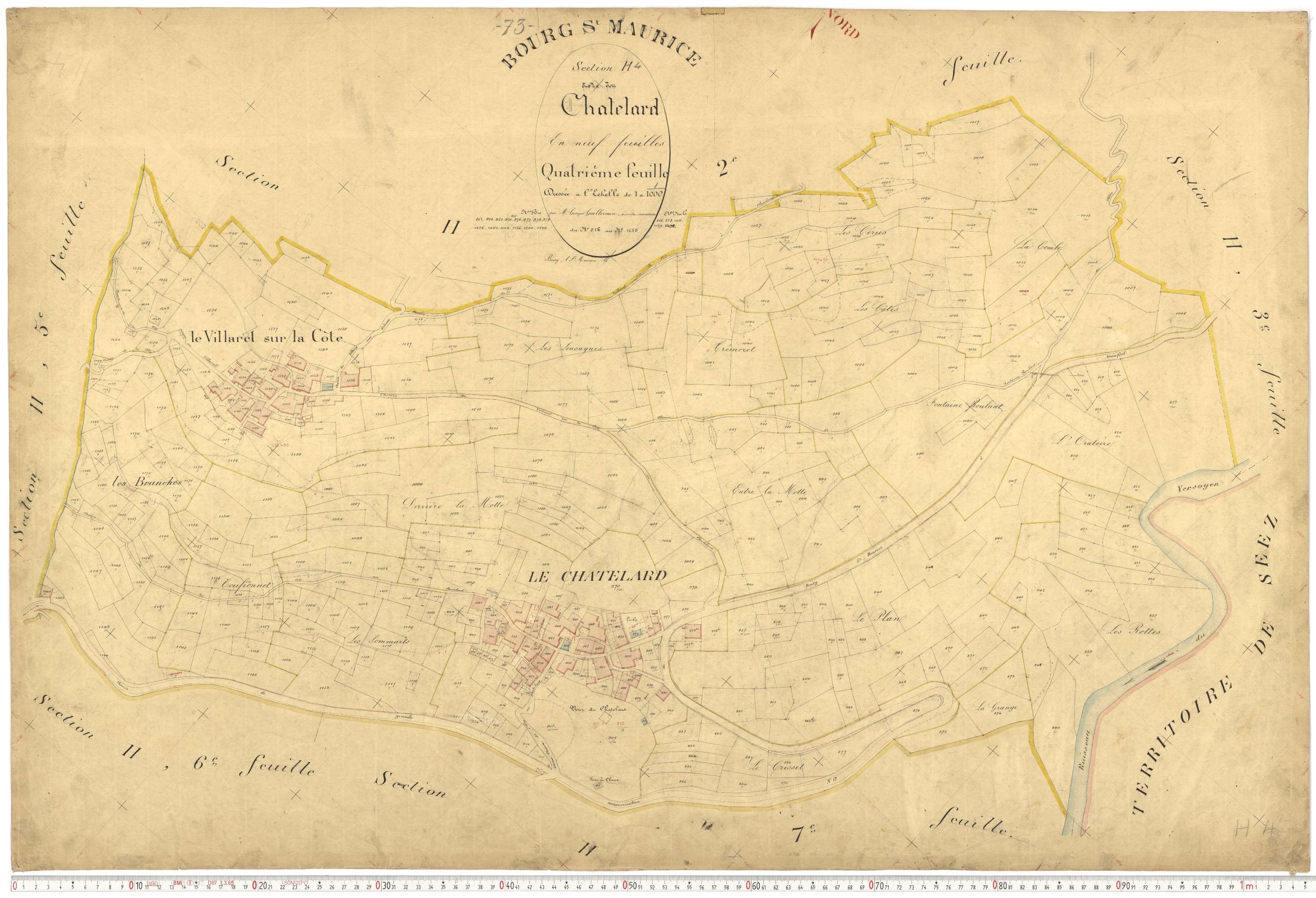 Bourg-Saint-Maurice - Plans cadastraux du premier cadastre français.