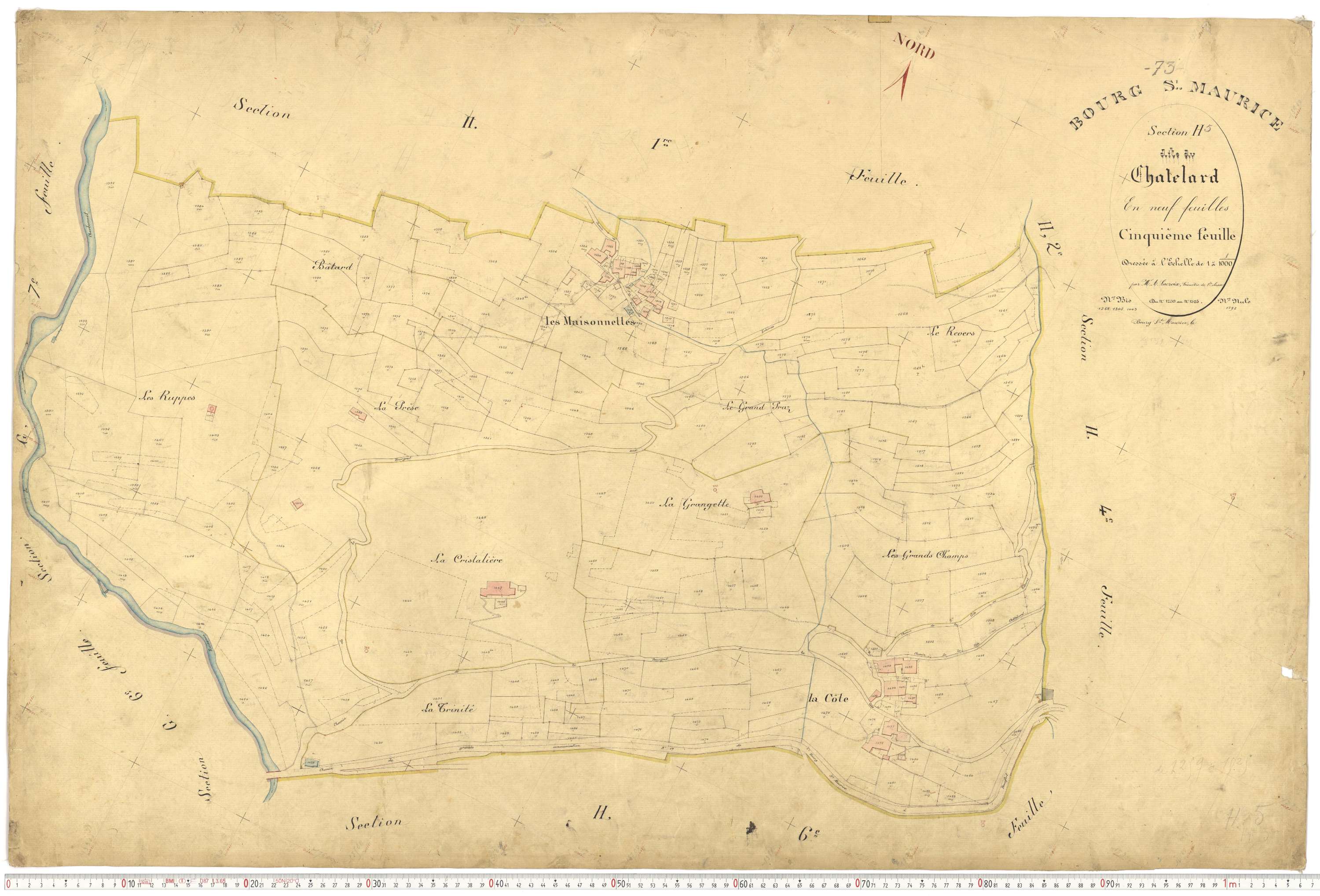 Bourg-Saint-Maurice - Plans cadastraux du premier cadastre français.